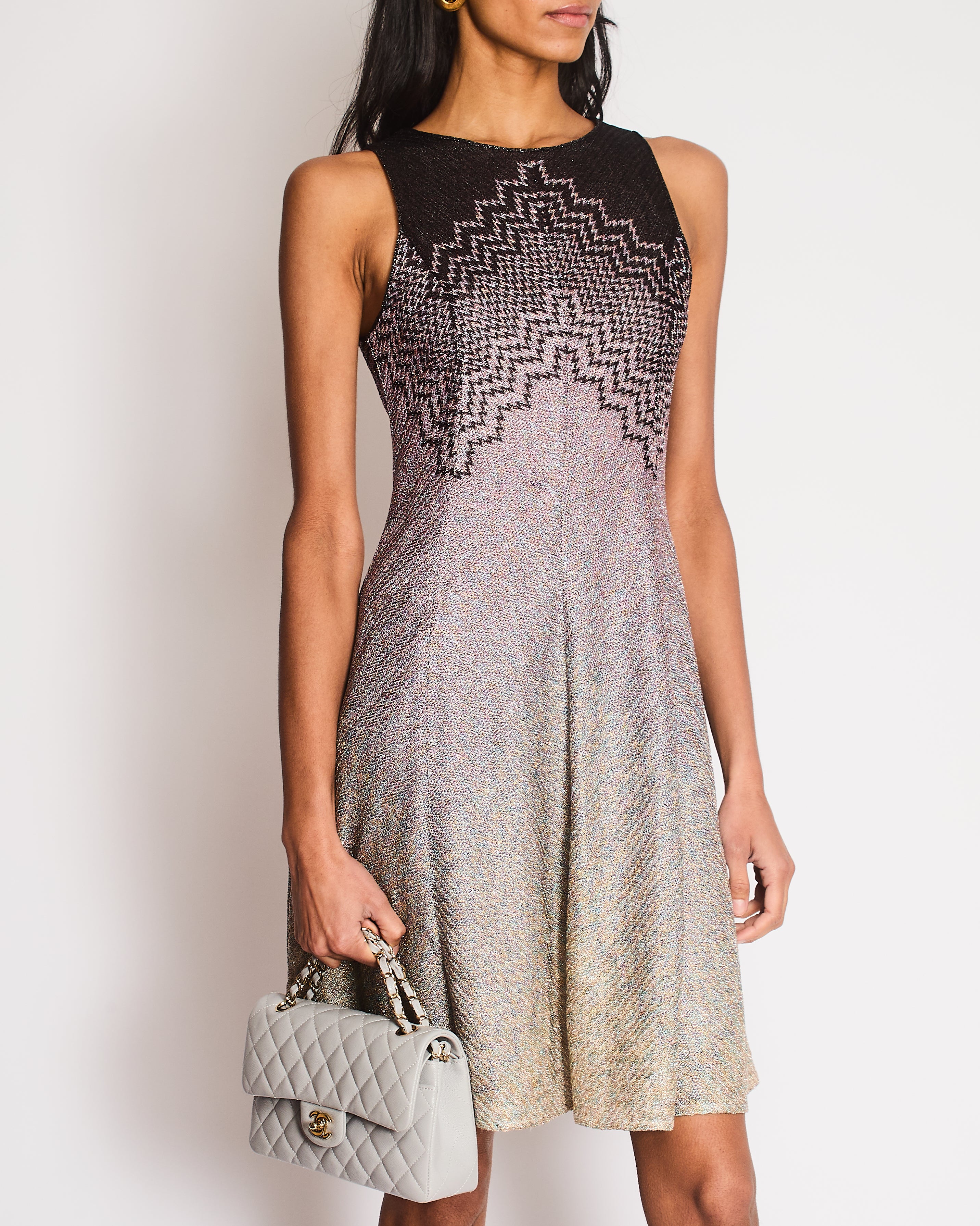 Missoni Purple Glittery Skater Short Dress Size IT 40 (UK 8) - Image 2