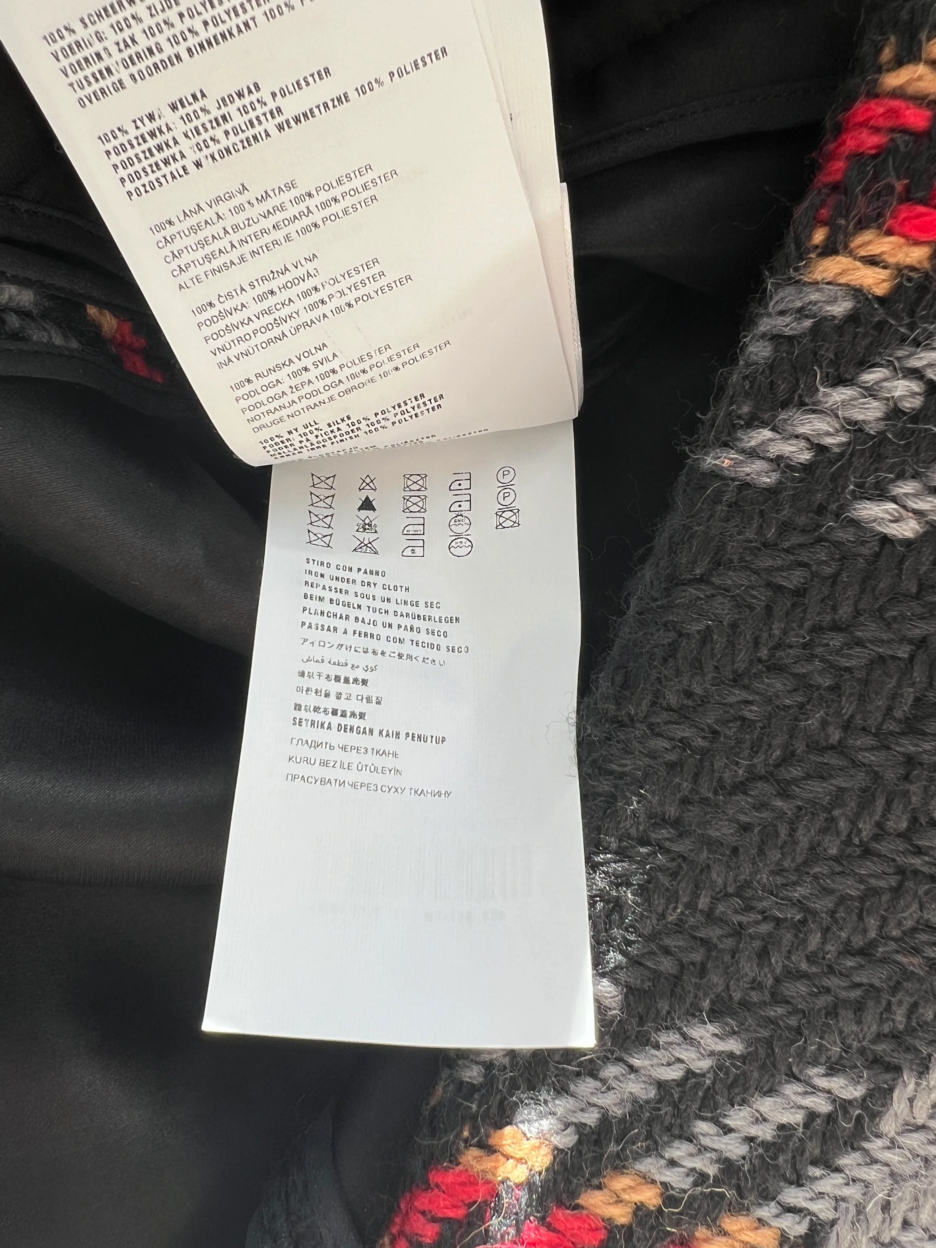 Miu Miu Grey, Black, Red, Camel Check Tweed Button Down Coat IT 38 (UK 6) - Image 9
