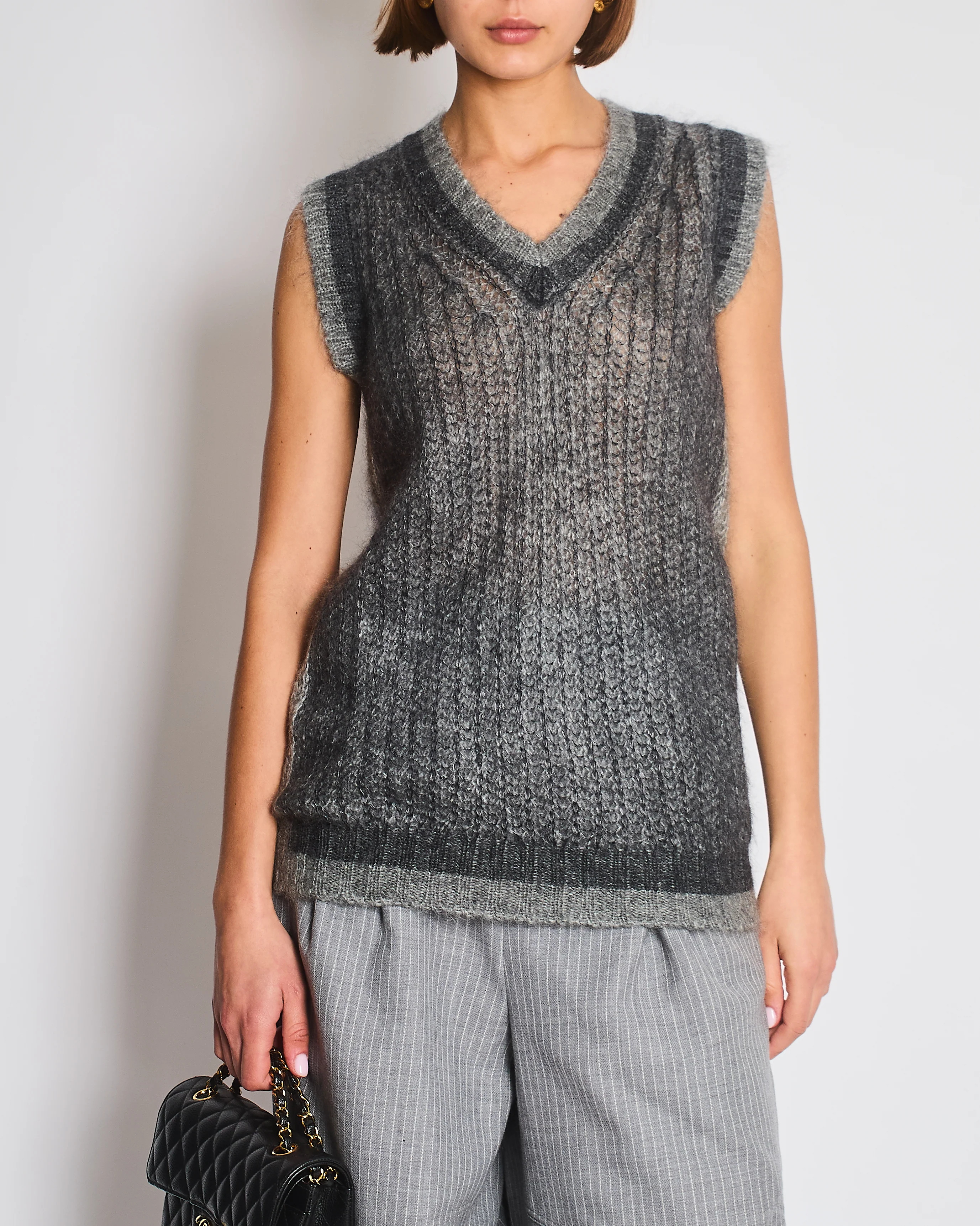 Prada Mohair Grey Long Vest IT 38 (UK 6) - Image 2
