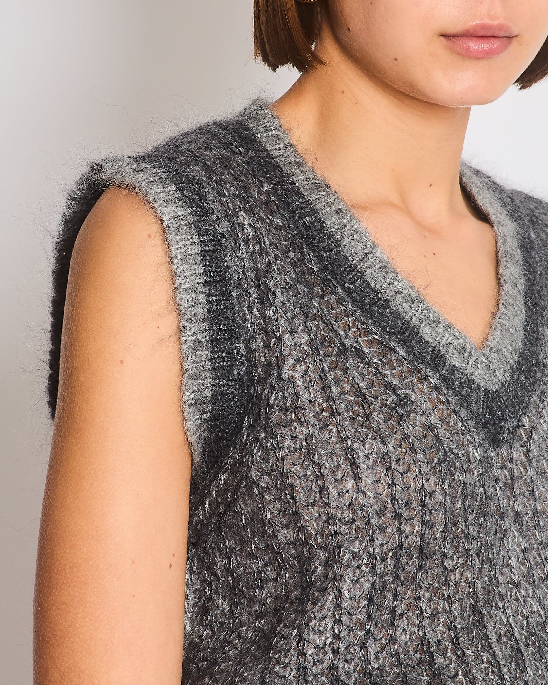 Prada Mohair Grey Long Vest IT 38 (UK 6) - Image 3