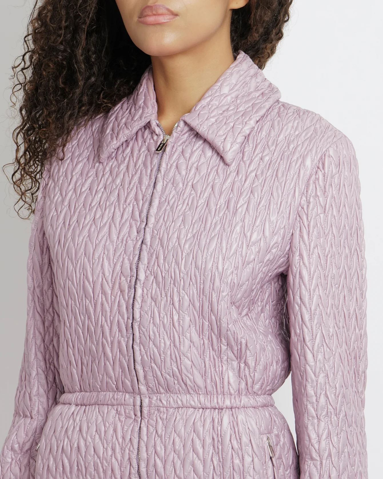 Miu Miu Pink Quilted Padded Jumpsuit with Silver Logo Zipper Details Size IT 36 (UK 4) RRP £1,990 - Image 4