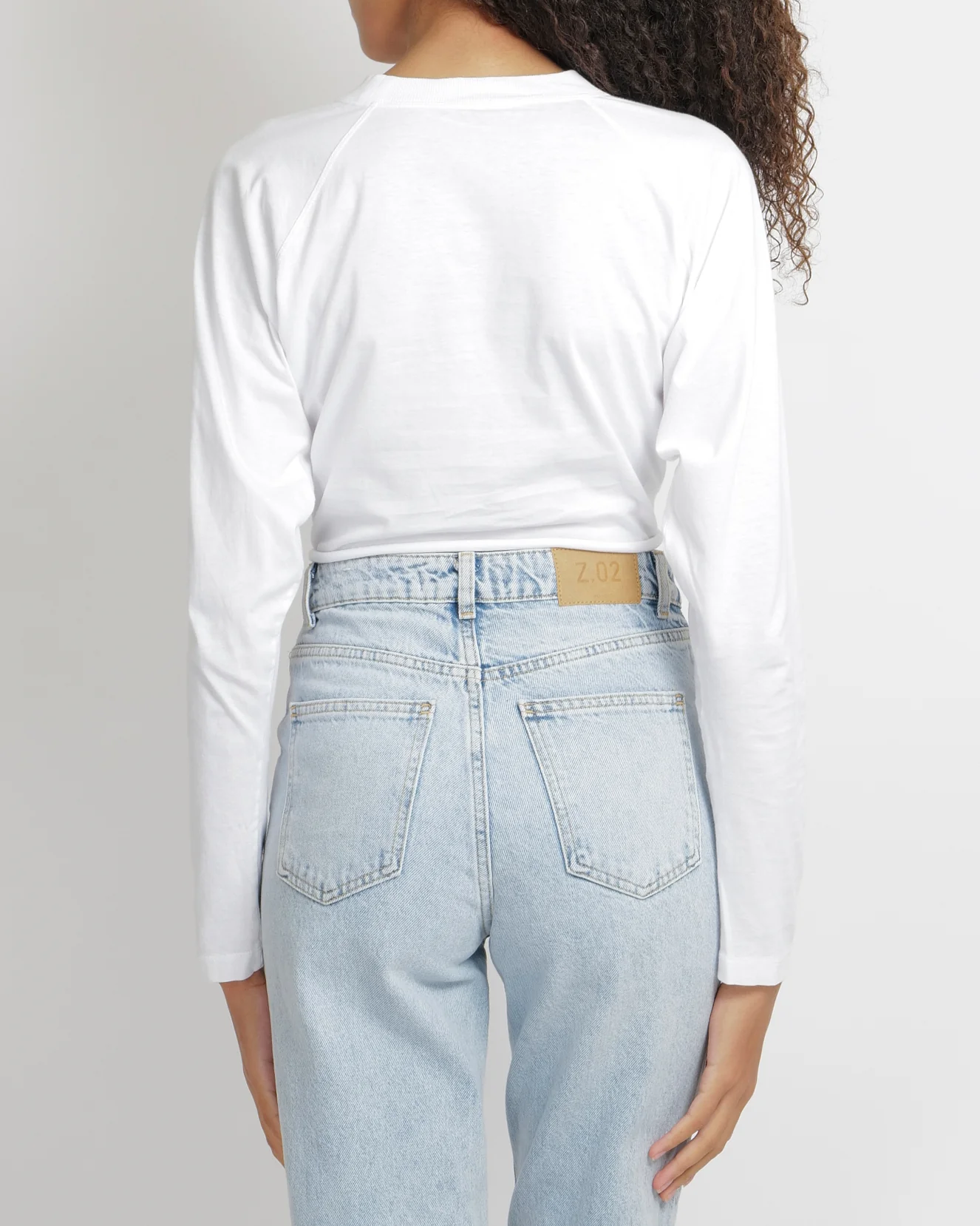 Miu Miu White Long-Sleeved Cropped Top with Front Knot Detail and Black Miu Miu Club Logo Print Size IT 42 (UK 10) - Image 3