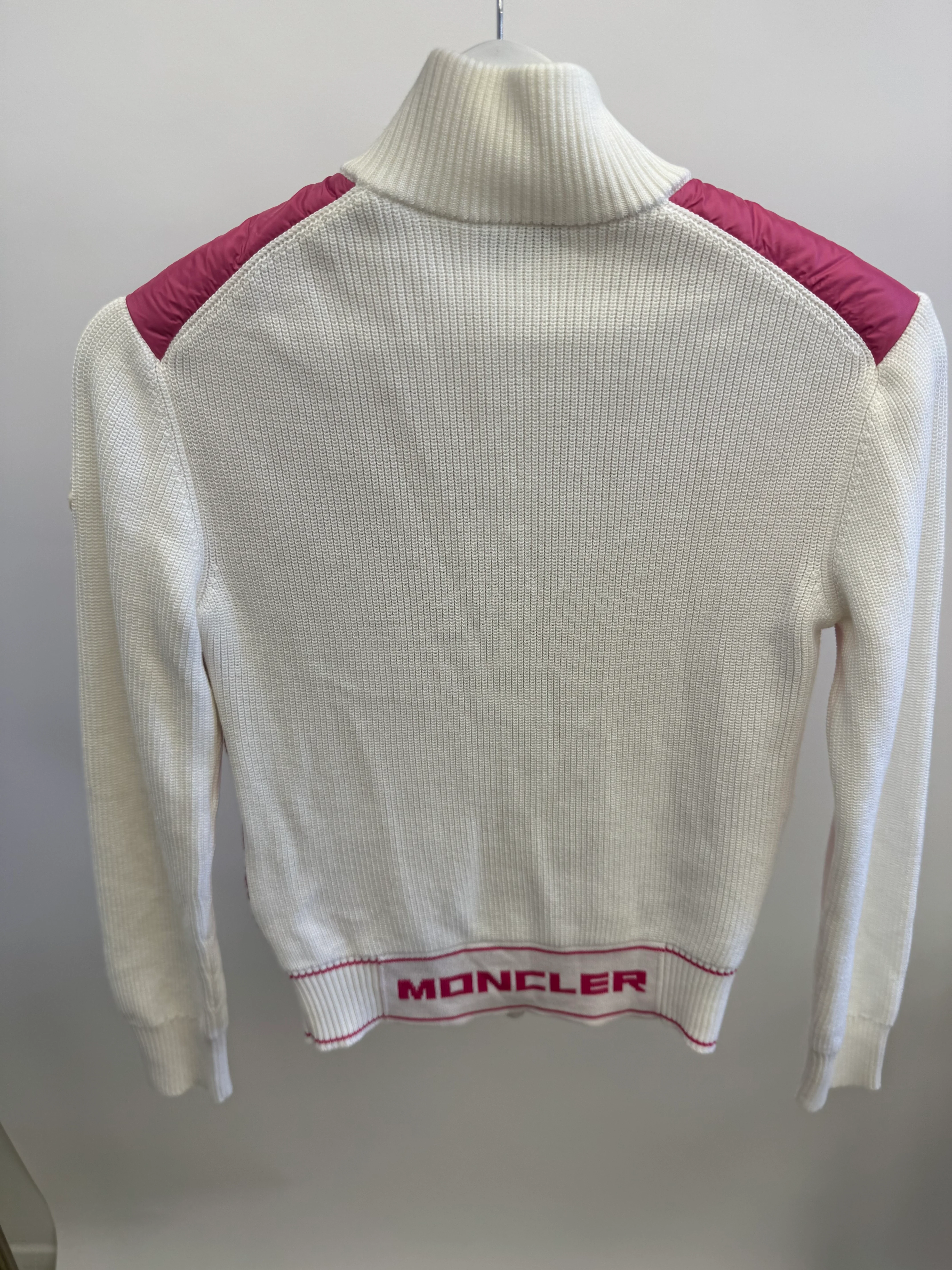 Moncler Kids White Knit and Pink Puffer Jacket Size 14 years RRP £415 - Image 5