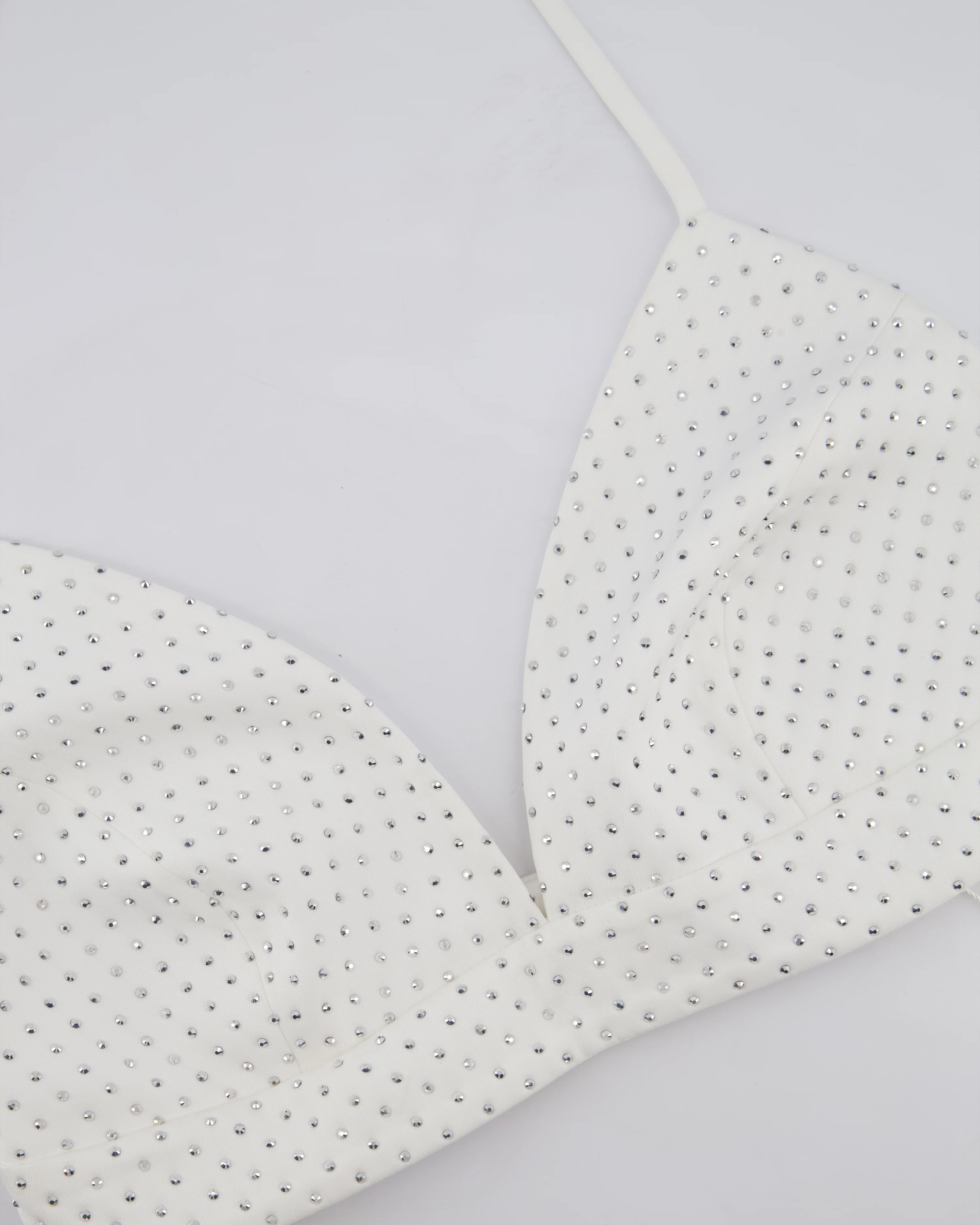 Nadine Merabi White Bra Top with Silver Rhinestone Embellishment Size S/M (UK 8/10) - Image 11