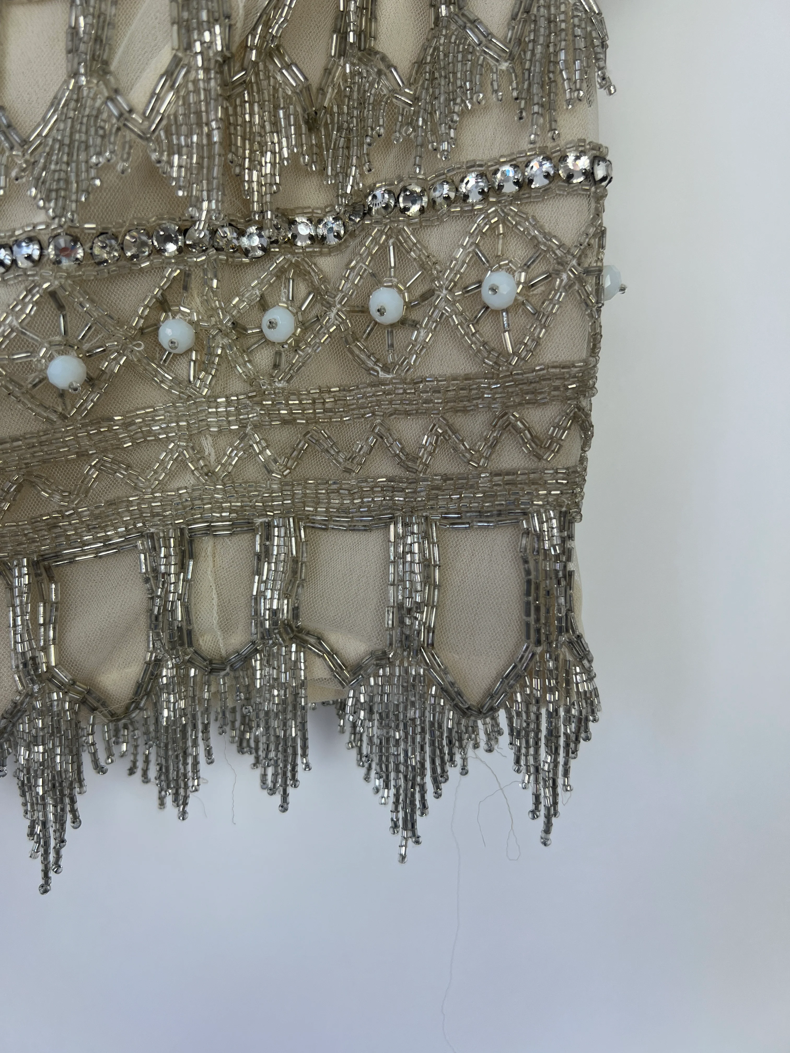 Naeem Khan Embellished Silver Cropped Sleeveless Top Size US 4 (UK 6) - Image 11