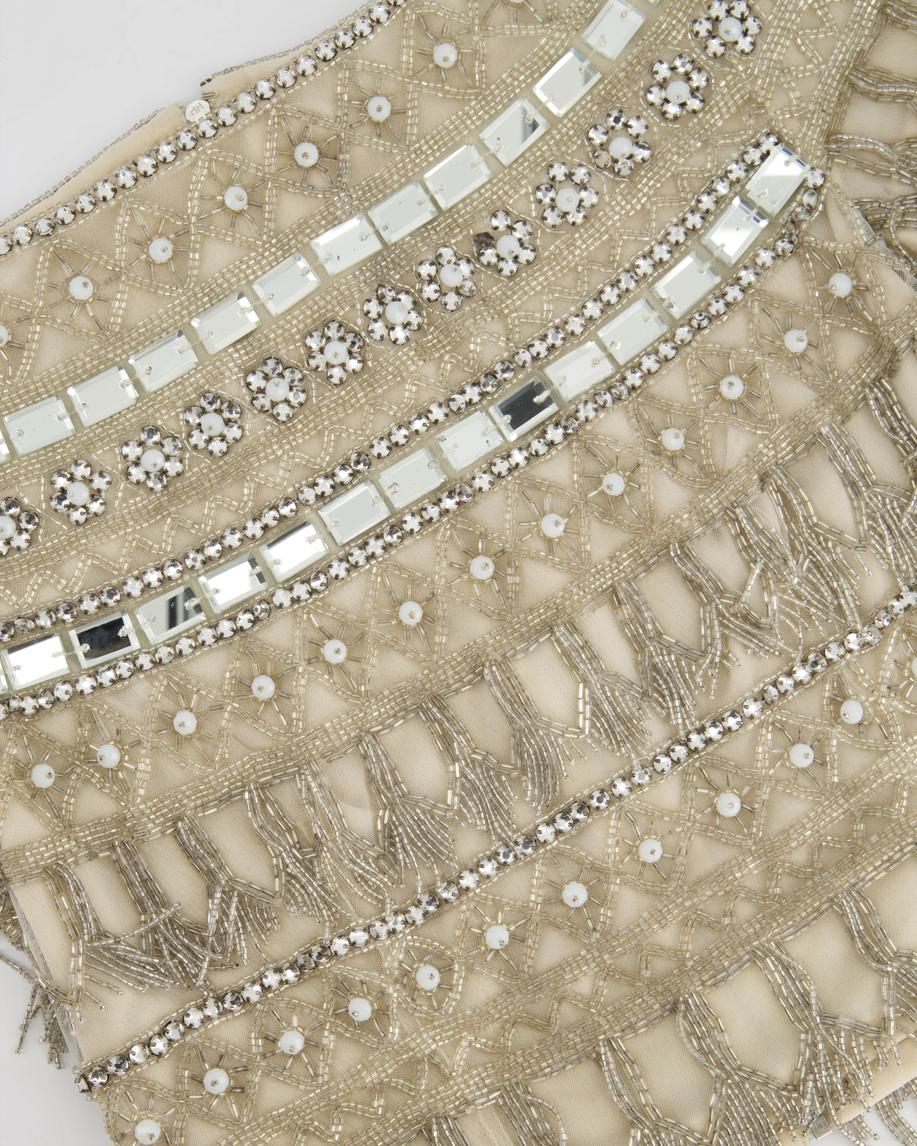 Naeem Khan Embellished Silver Cropped Sleeveless Top Size US 4 (UK 6) - Image 6