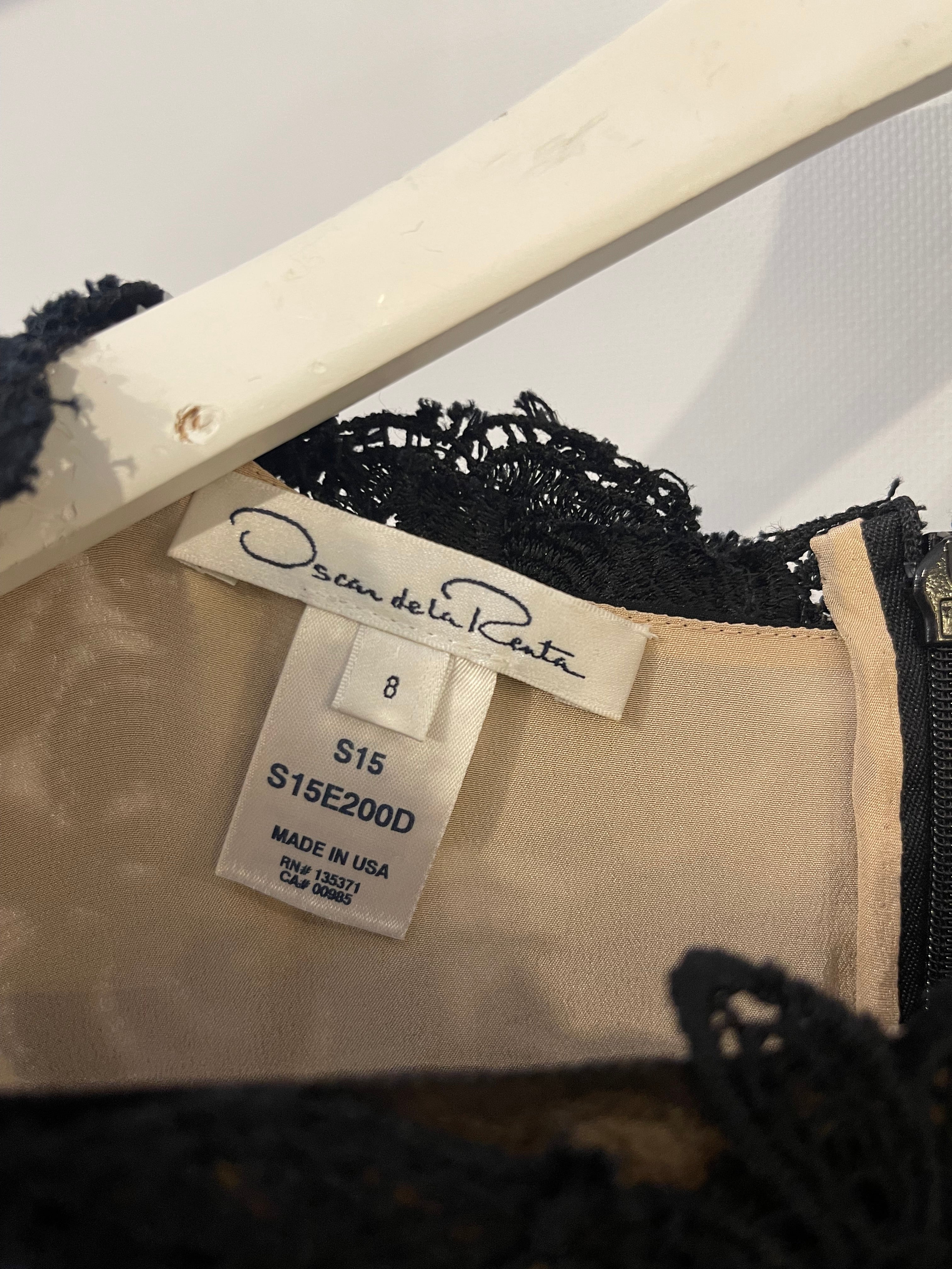 Oscar De La Renta Black and White Embellished Tweed Midi Dress Size US 8 (UK 12) - Image 11