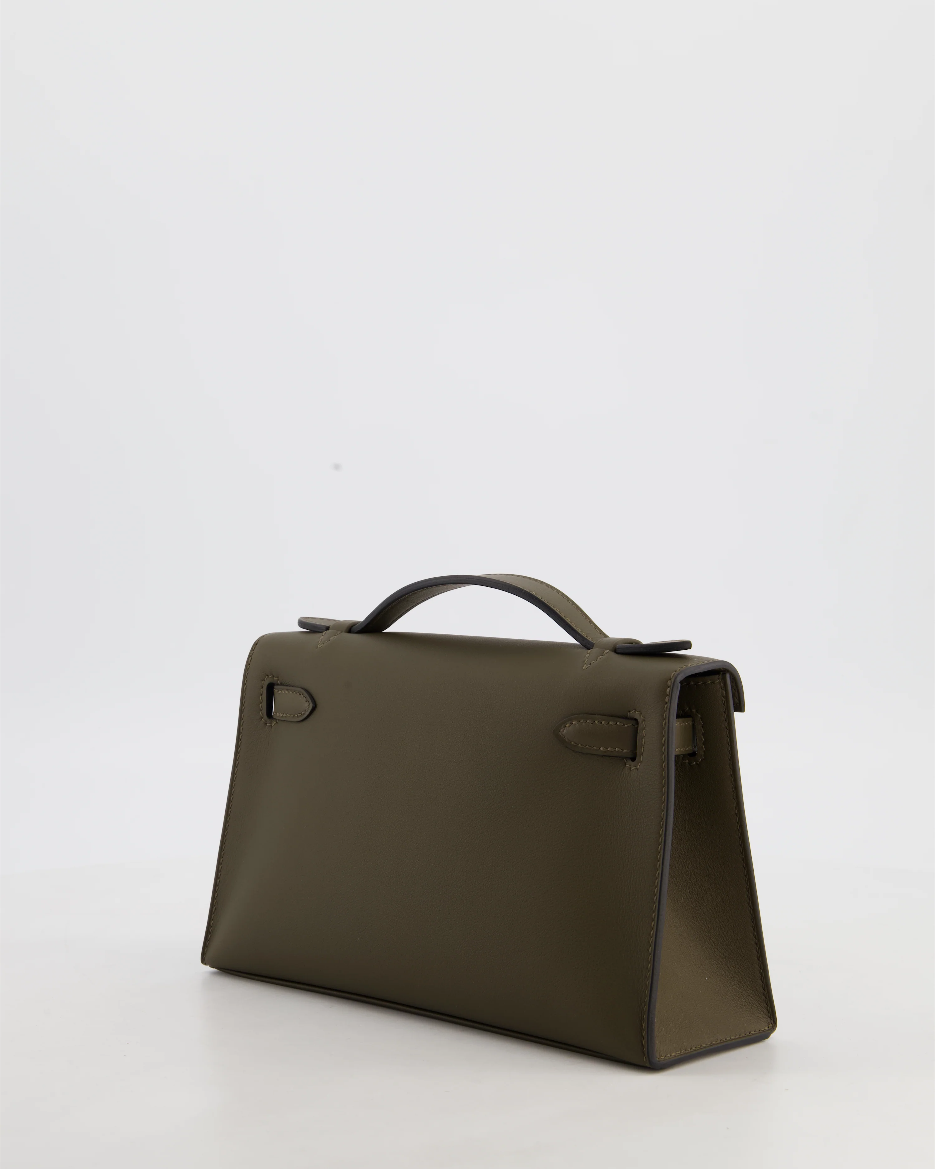 *NEW COLOUR* Hermès Mini Kelly Pochette Bag in Vert Loden Swift Leather and Permabrass Hardware - Image 5