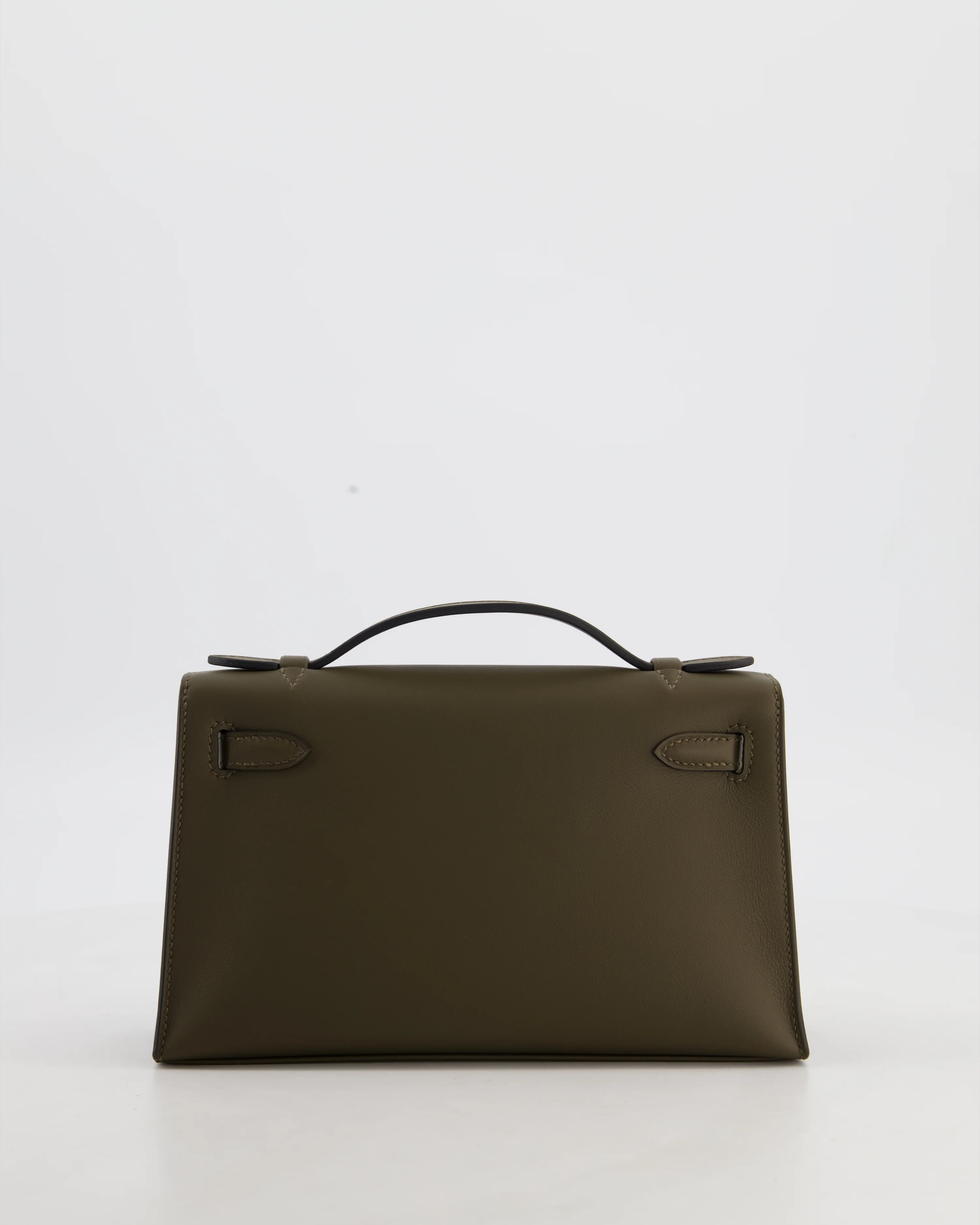 *NEW COLOUR* Hermès Mini Kelly Pochette Bag in Vert Loden Swift Leather and Permabrass Hardware - Image 6
