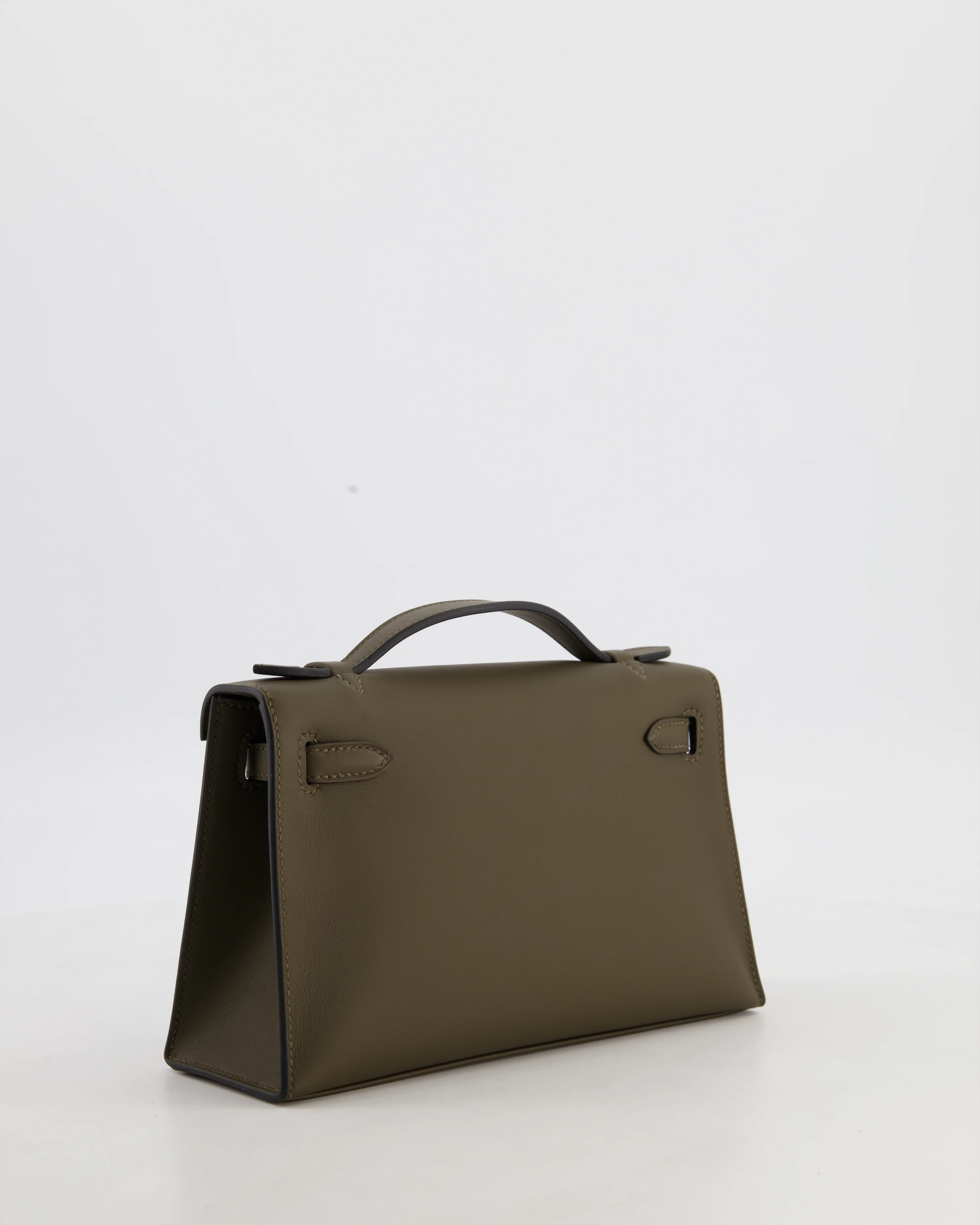 *NEW COLOUR* Hermès Mini Kelly Pochette Bag in Vert Loden Swift Leather and Permabrass Hardware - Image 7