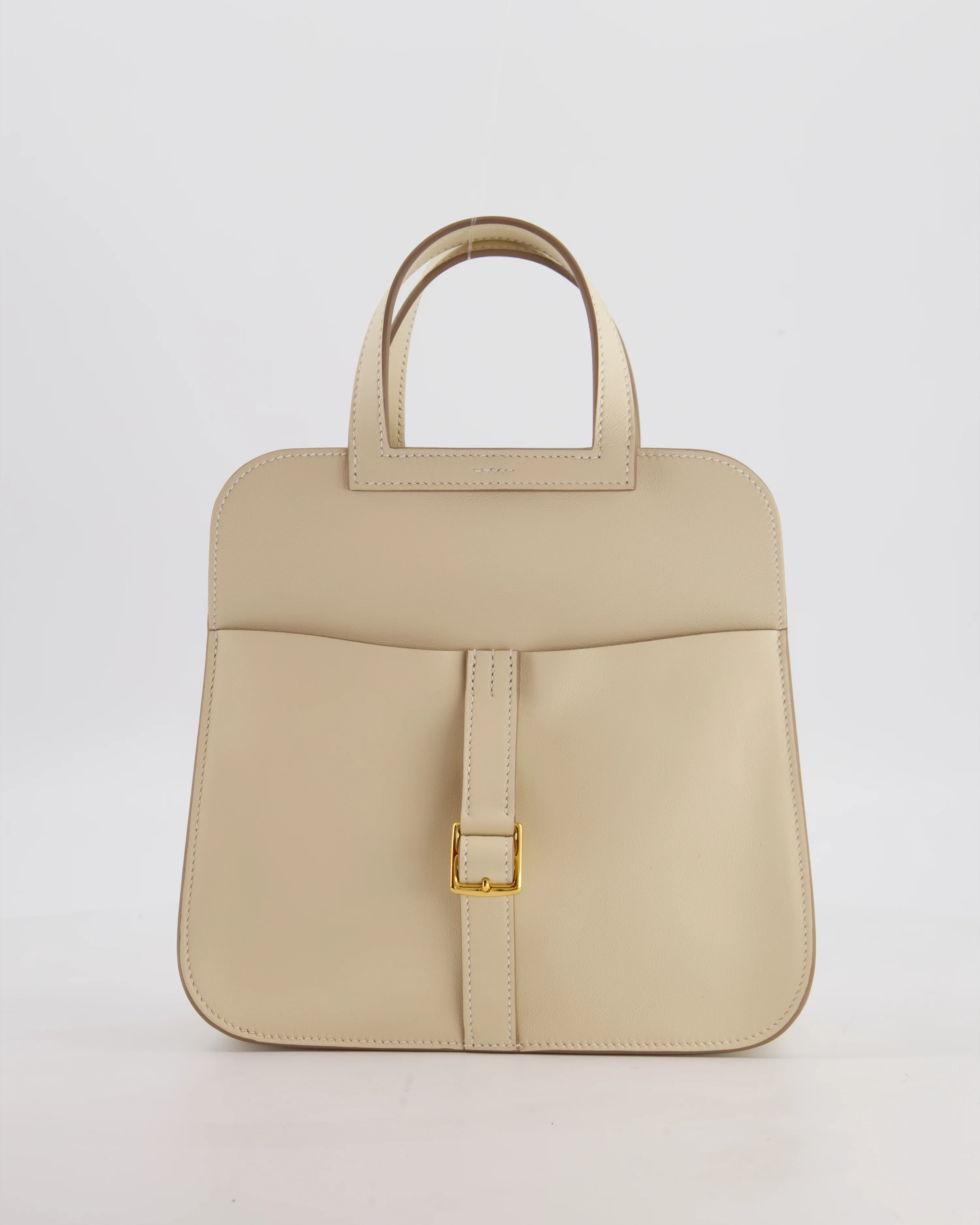 *NEW SIZE* Hermès Mini Halzan Bag in Craie Swift Leather with Gold Hardware - Image 3