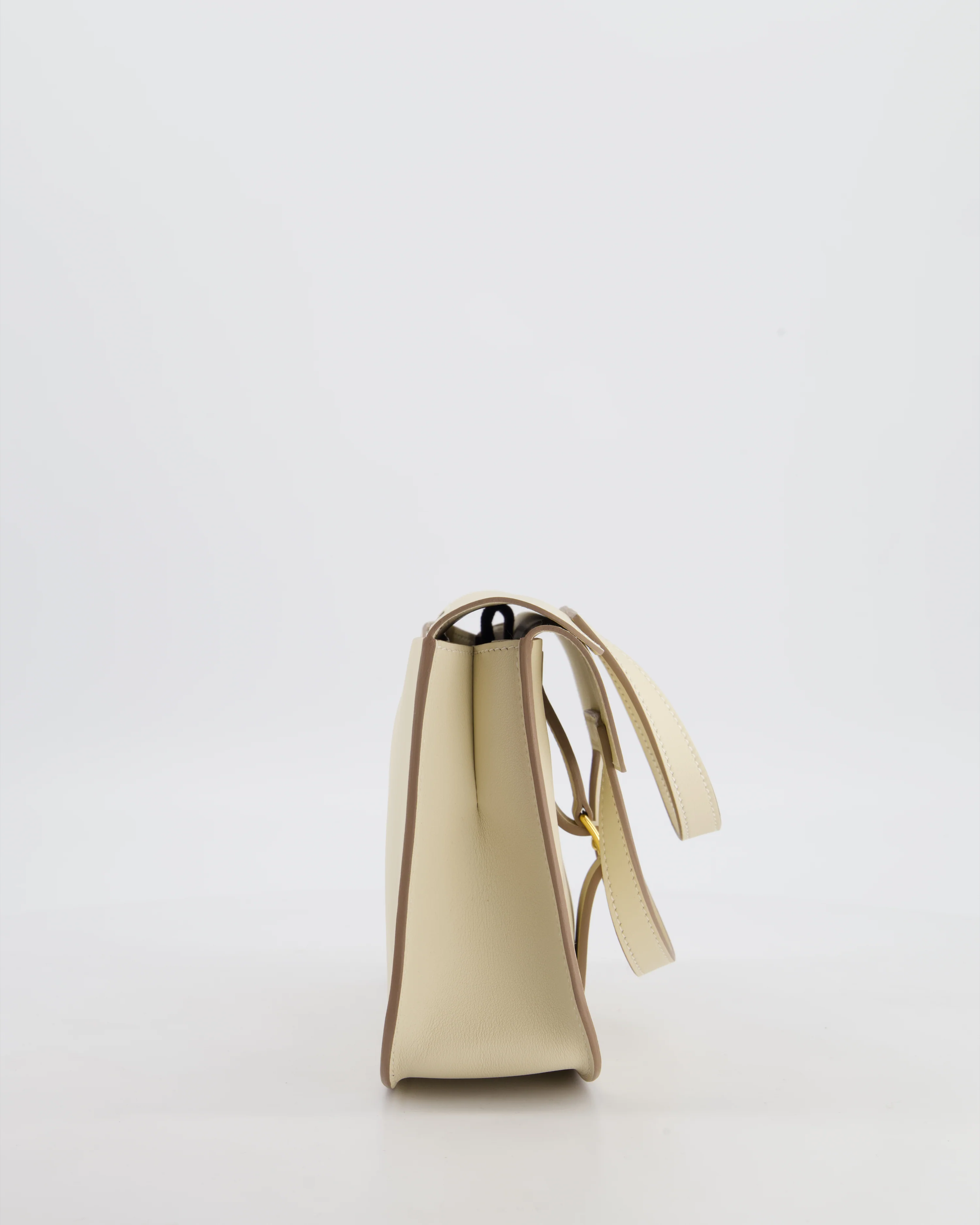 *NEW SIZE* Hermès Mini Halzan Bag in Craie Swift Leather with Gold Hardware - Image 5