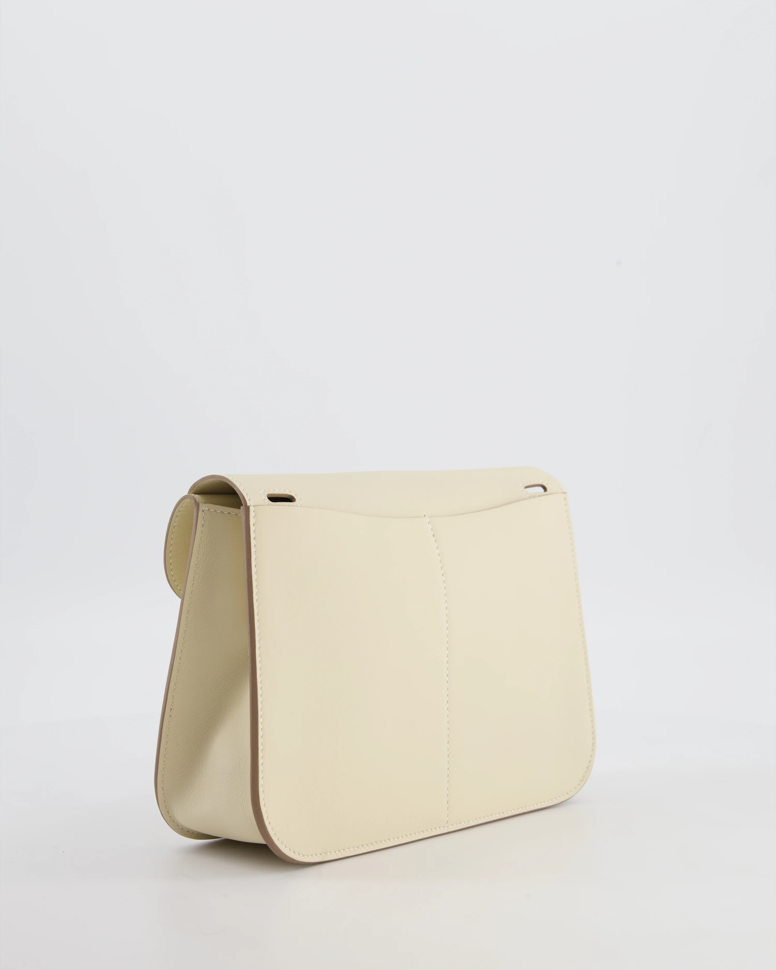 *NEW SIZE* Hermès Mini Halzan Bag in Craie Swift Leather with Gold Hardware - Image 8