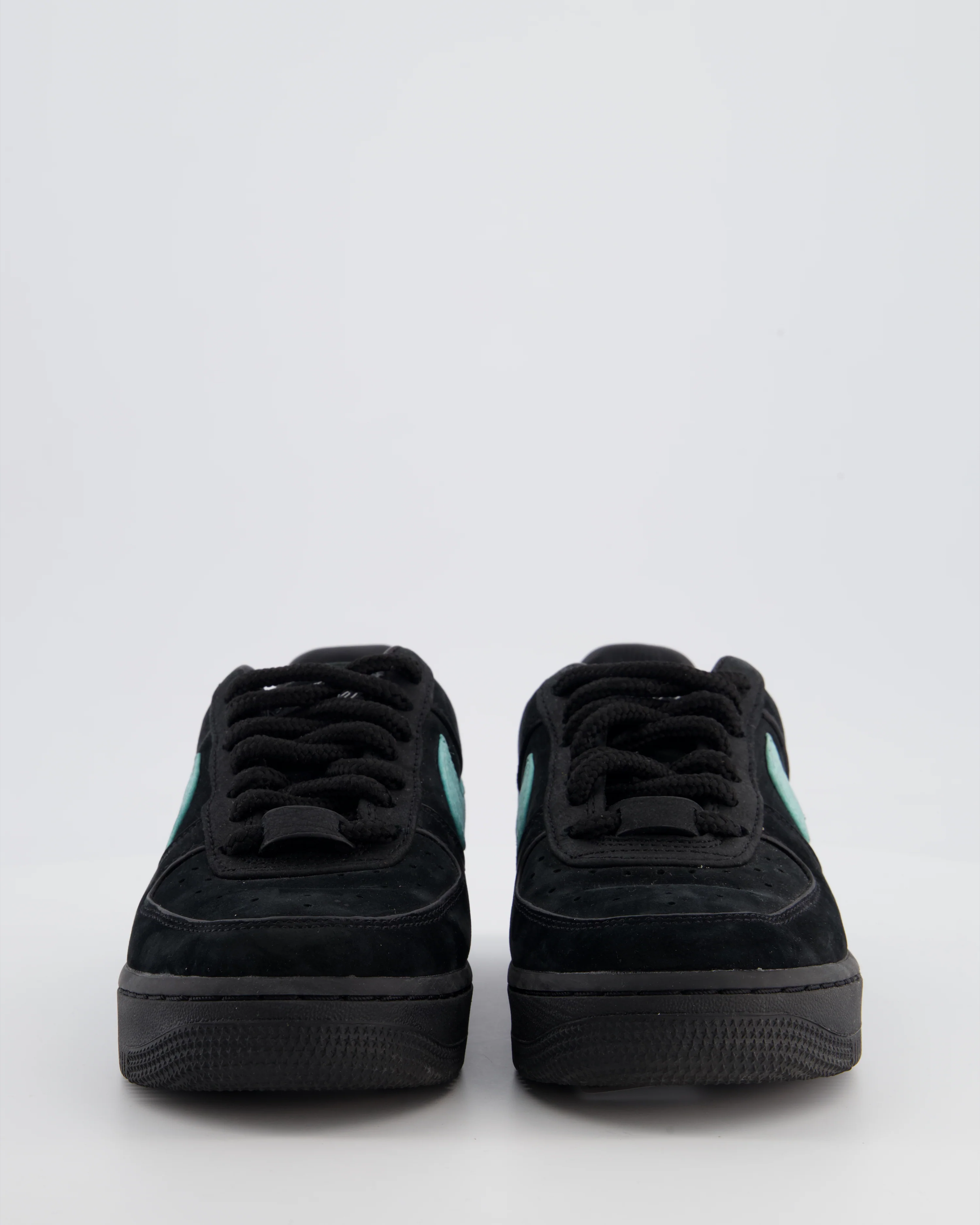 Nike Air Force 1 Low x Tiffany & Co. 1897 Black Suede Trainers with Tiffany Blue Nubuck Swoosh Logo & Silver Badge Detail Size EU 37 - Image 5