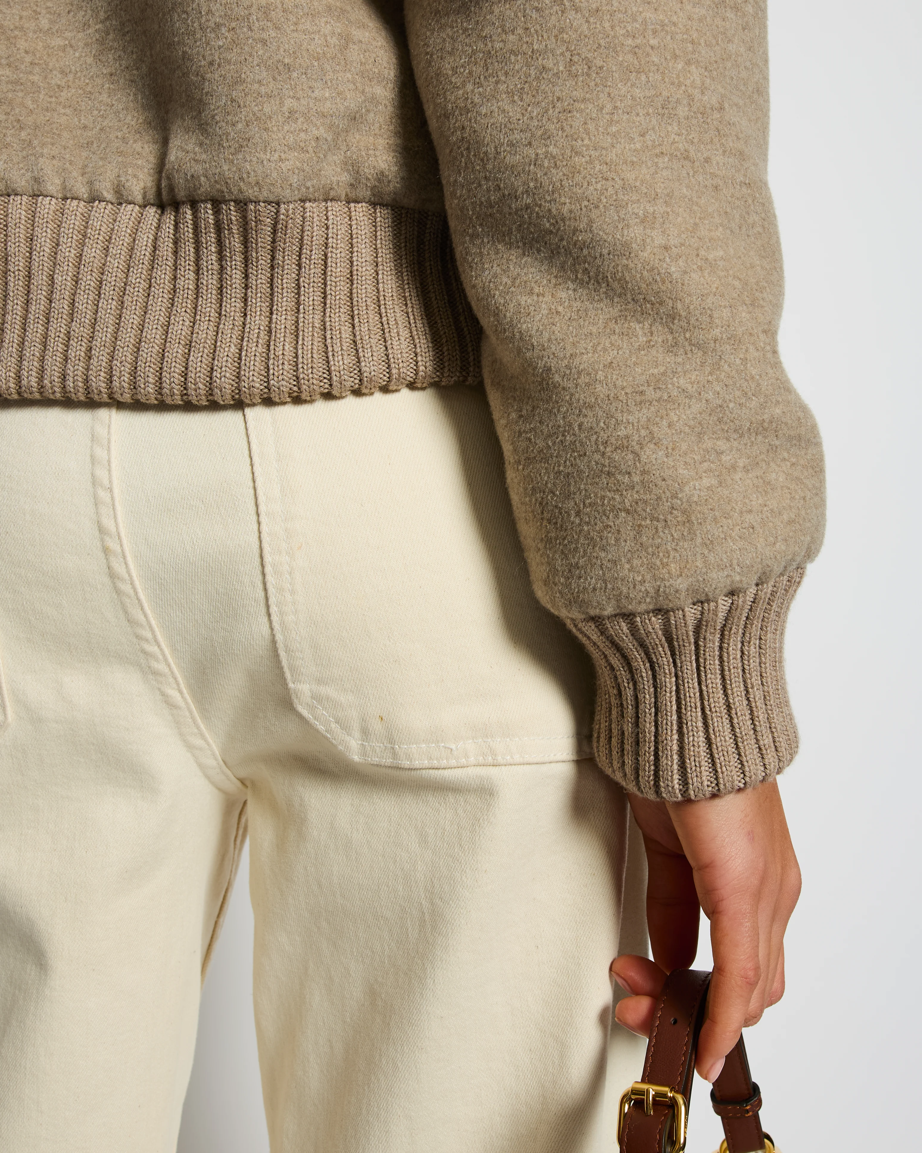 Ogier Brown Long Sleeve Cashmere Jacket with Sable Lining Detail Size IT 42 (UK 10) - Image 4