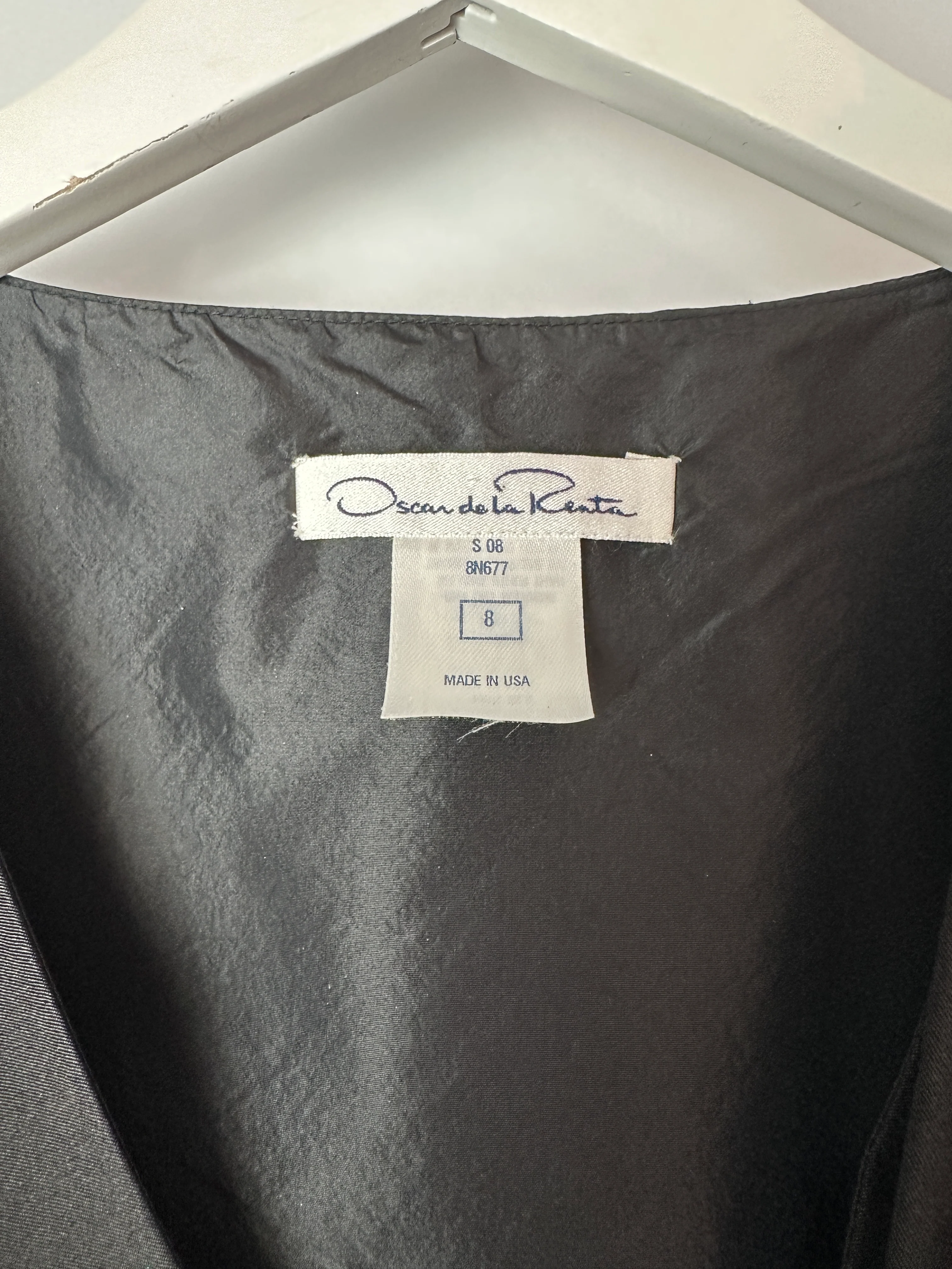 Oscar De La Renta Black Silk Sleeveless Mini Dress With Bow Detail Size US 8 (UK 12) - Image 10