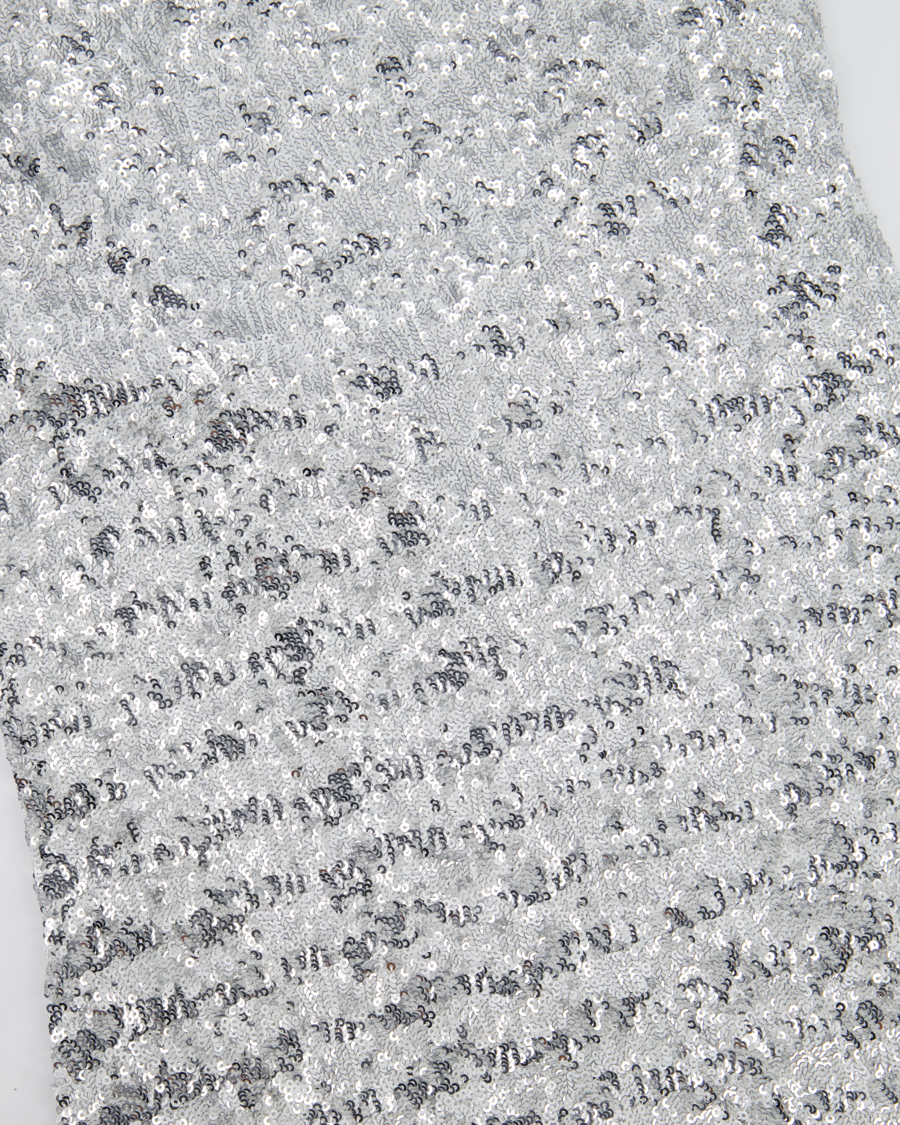 Oséree Silver Sequin Pailettes Maxi Dress with Gold Ring Strap Detail and Side Slit Size L (UK 12) - Image 7