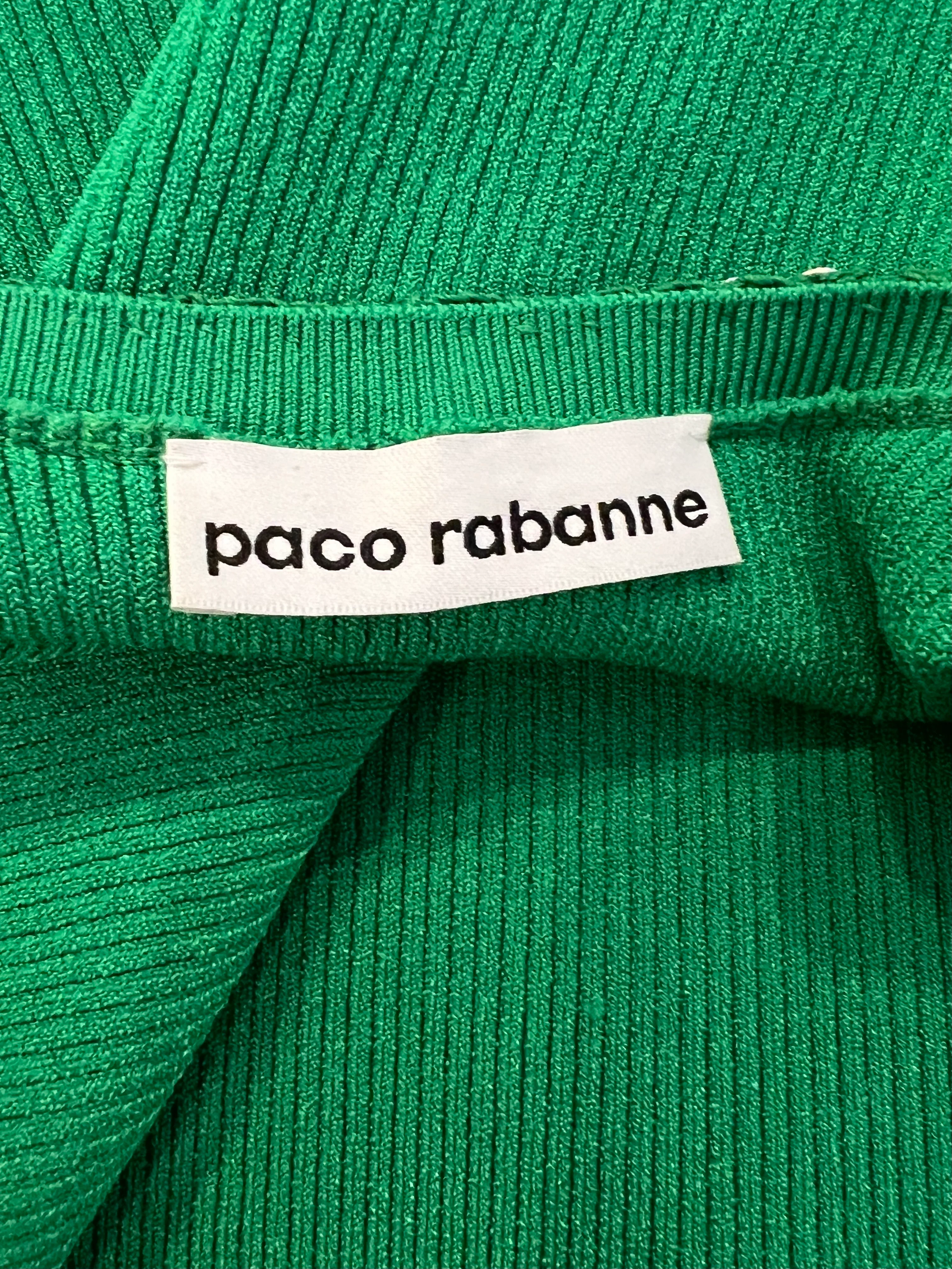 Paco Rabanne Green Mini Dress with Crystal Embellished Neckline and Straps Size M (UK 10) RRP £1,200 - Image 4