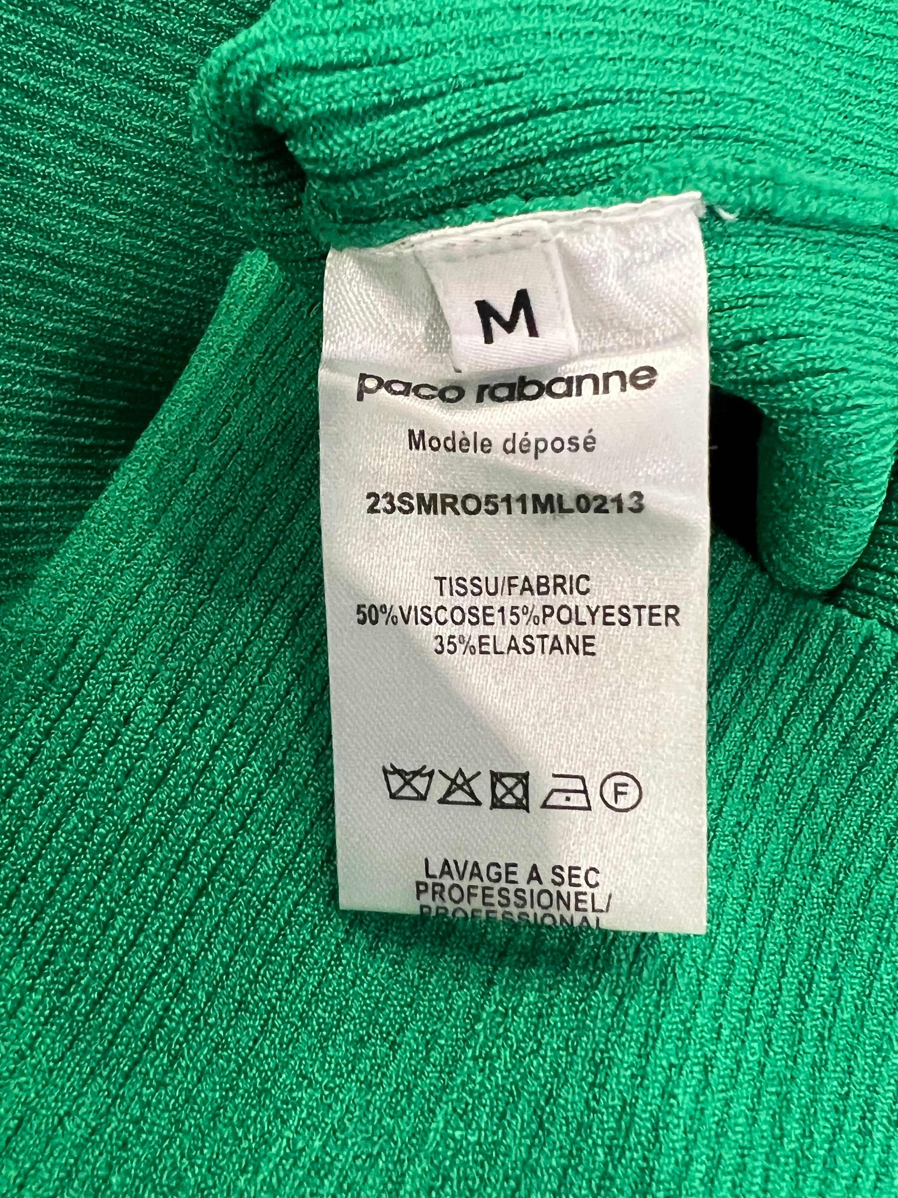 Paco Rabanne Green Mini Dress with Crystal Embellished Neckline and Straps Size M (UK 10) RRP £1,200 - Image 5