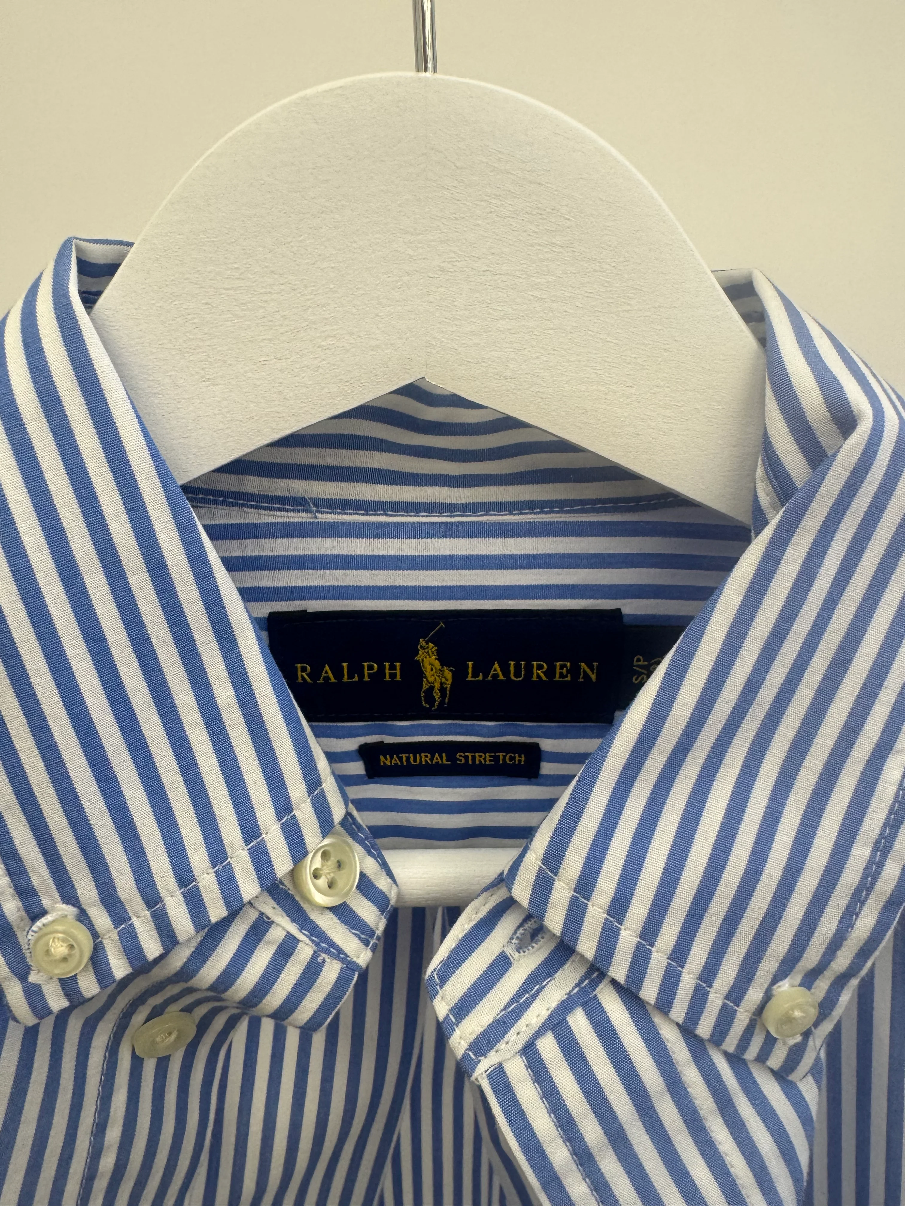 Polo Ralph Lauren Kids Blue and White Striped Cotton Shirt with Logo Detail Size 8 years - Image 4