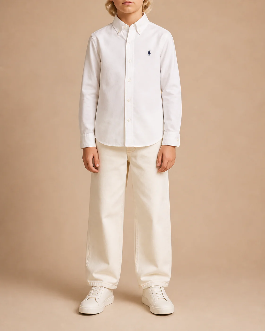 Polo Ralph Lauren Kids White Cotton Shirt with Logo Detail Size 10 years&nbsp;