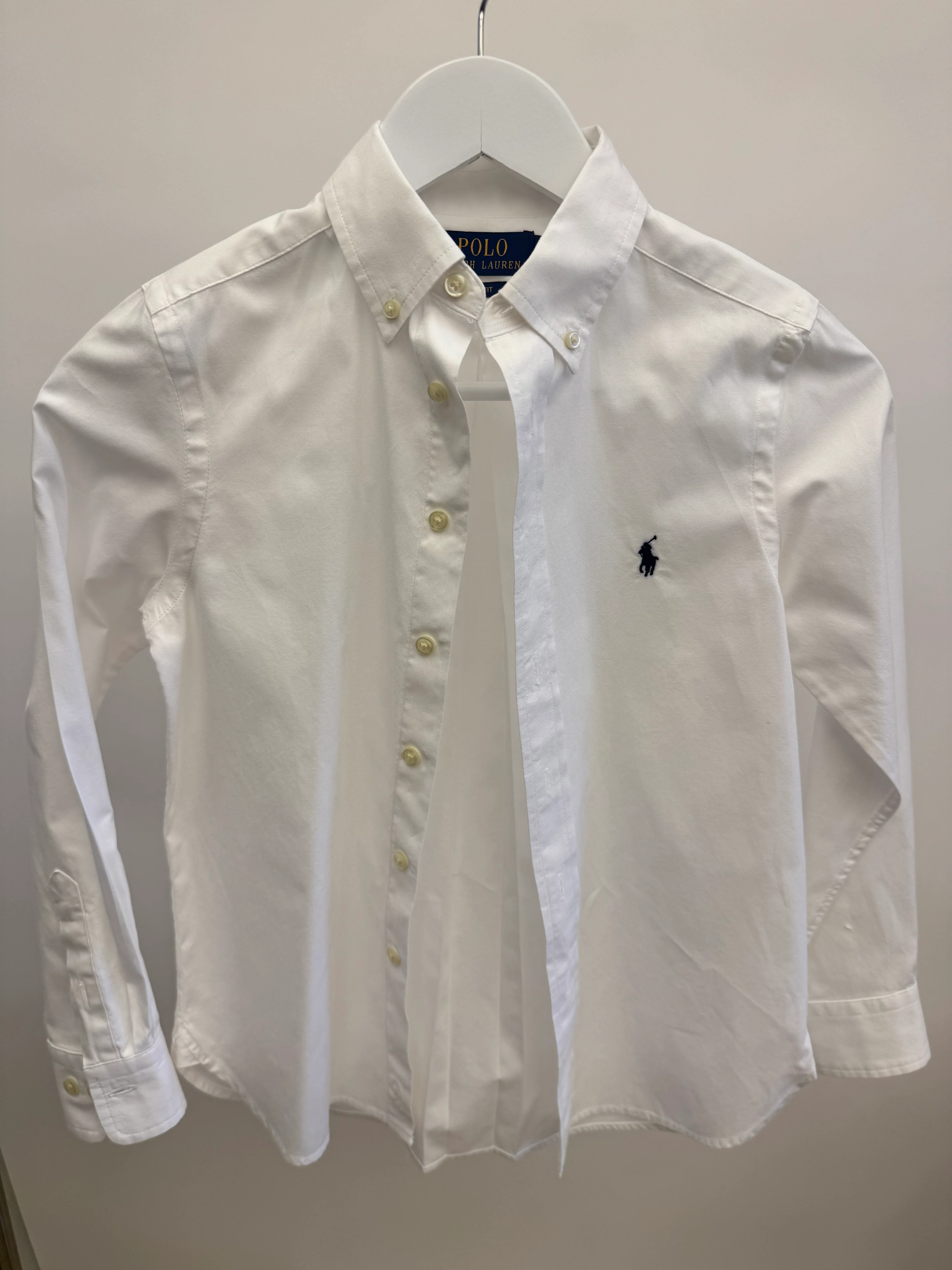 Polo Ralph Lauren Kids White Cotton Shirt with Logo Detail Size 10 years&nbsp; - Image 3