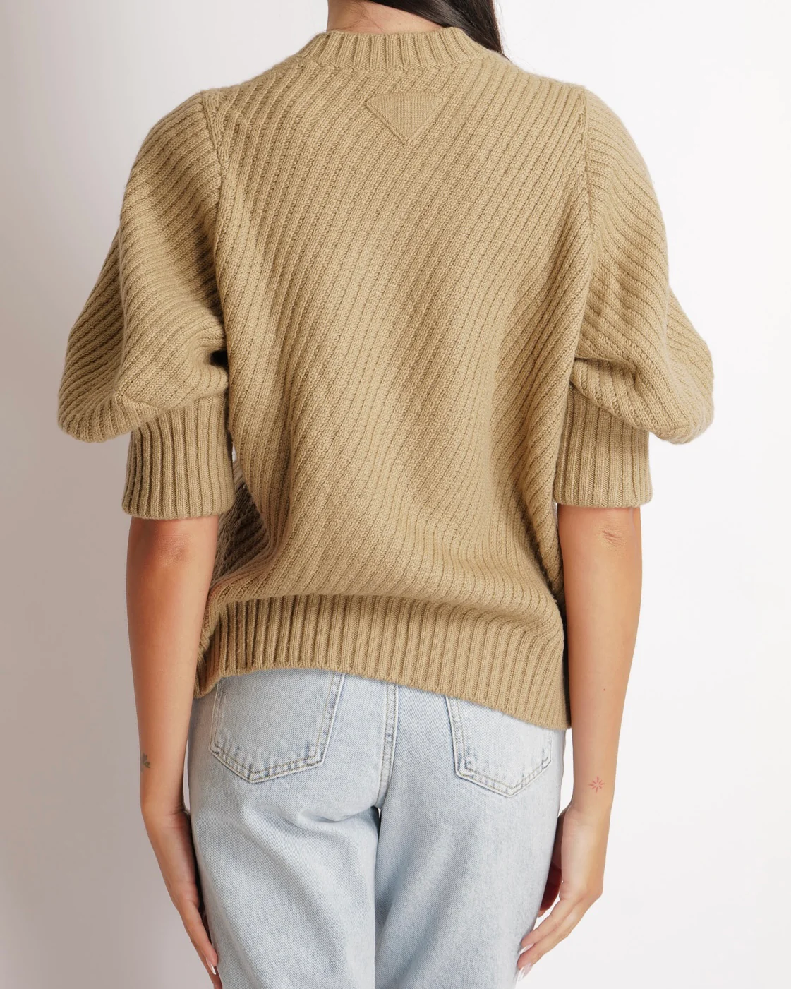 Prada Beige Cashmere Knit Puff-Sleeve Jumper Size IT 40 (UK 8) RRP £1,850 - Image 2