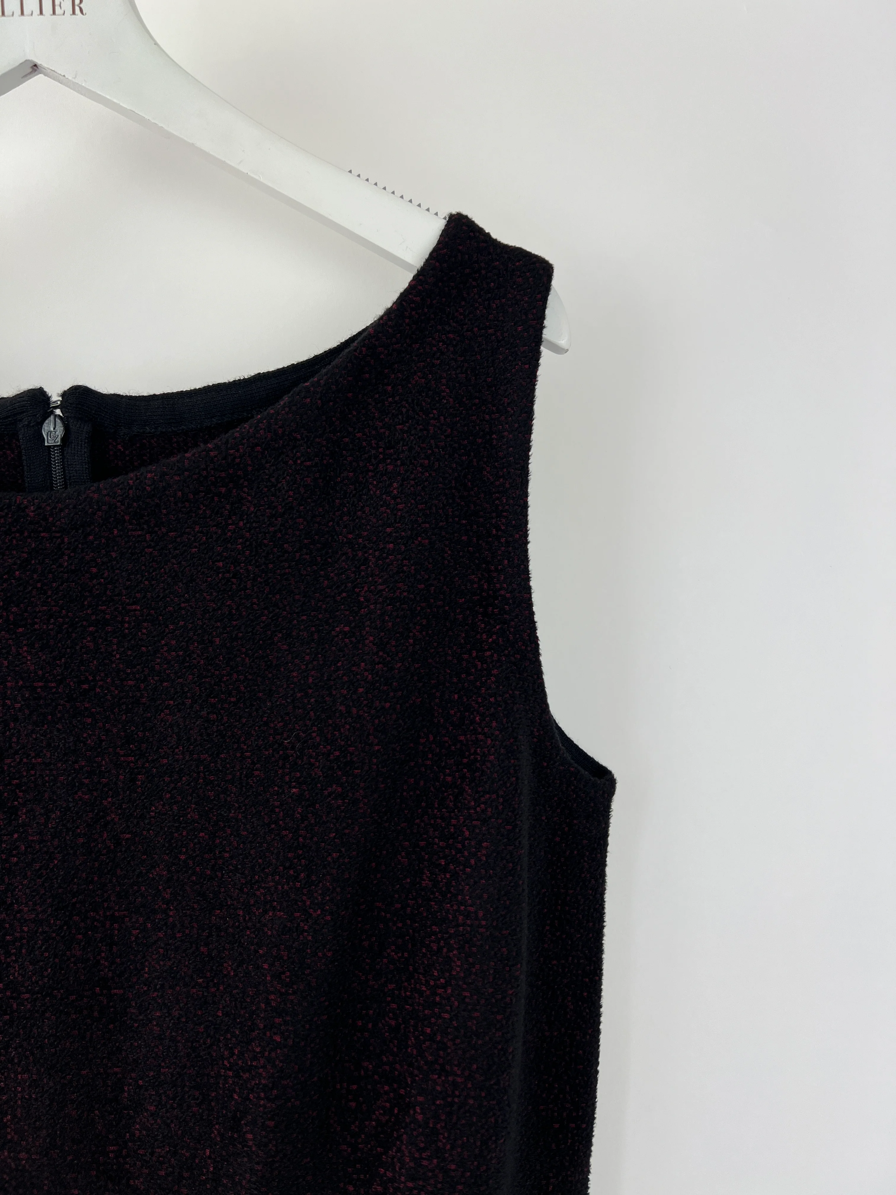 Prada Black and Burgundy Sleeveless Midi Dress Size IT 44 (UK 12) - Image 12
