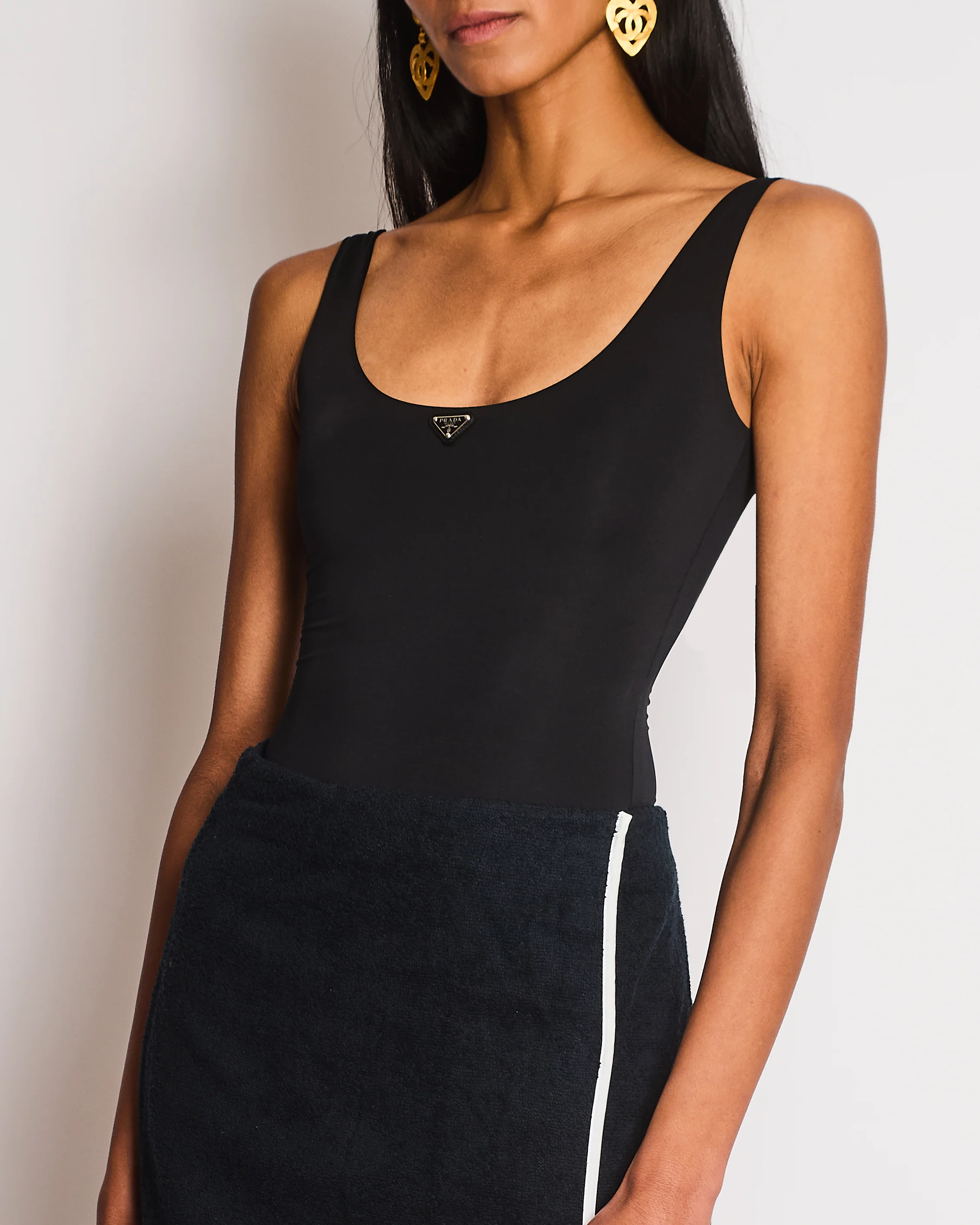 Prada Black Bodysuit with Logo Plaque Detail Size IT 36 (UK 4) - Image 2