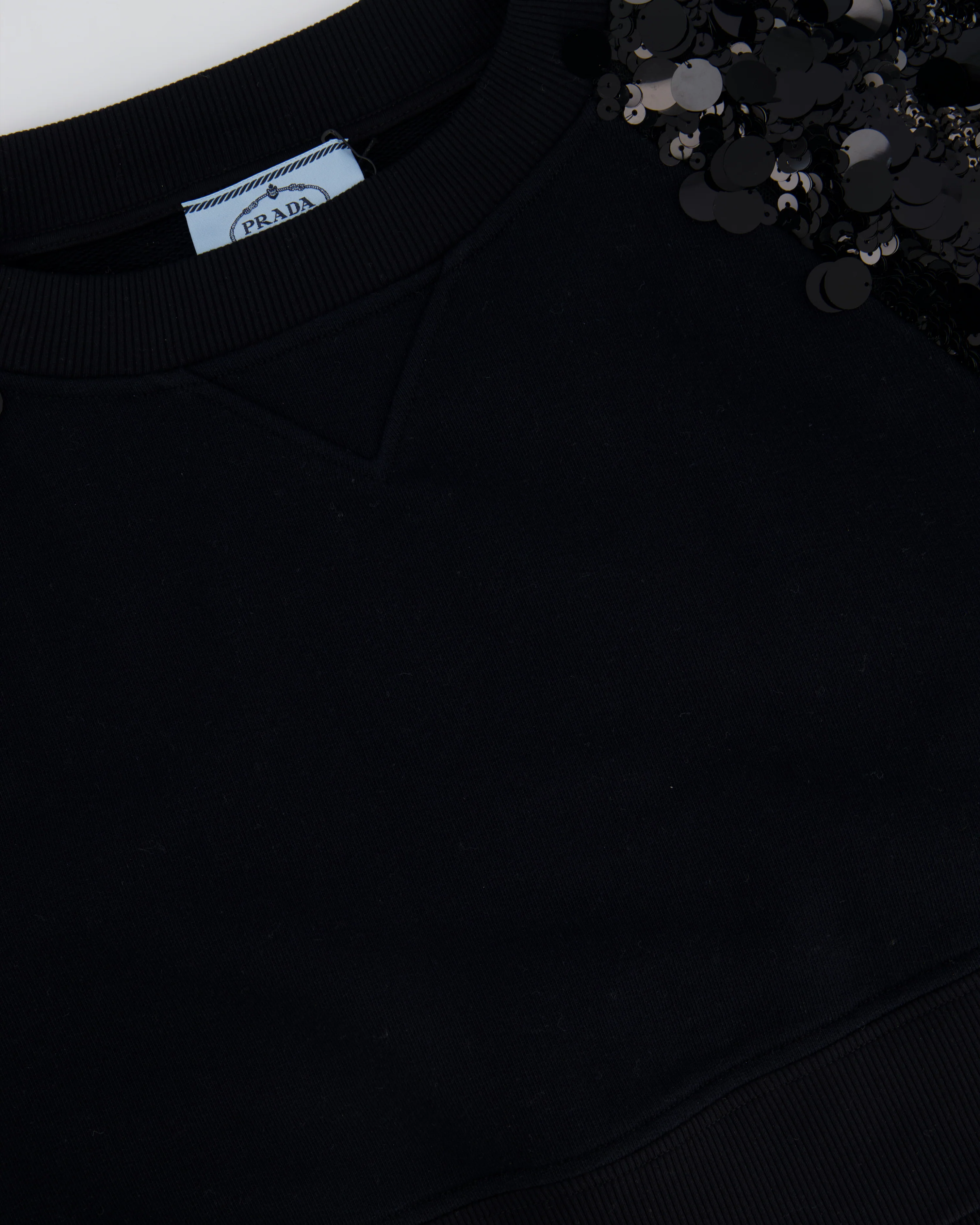 Prada Black Cotton Shorts and Crop Top Set With Sequin Embellishment Detail Size Small (UK 8) - Image 10