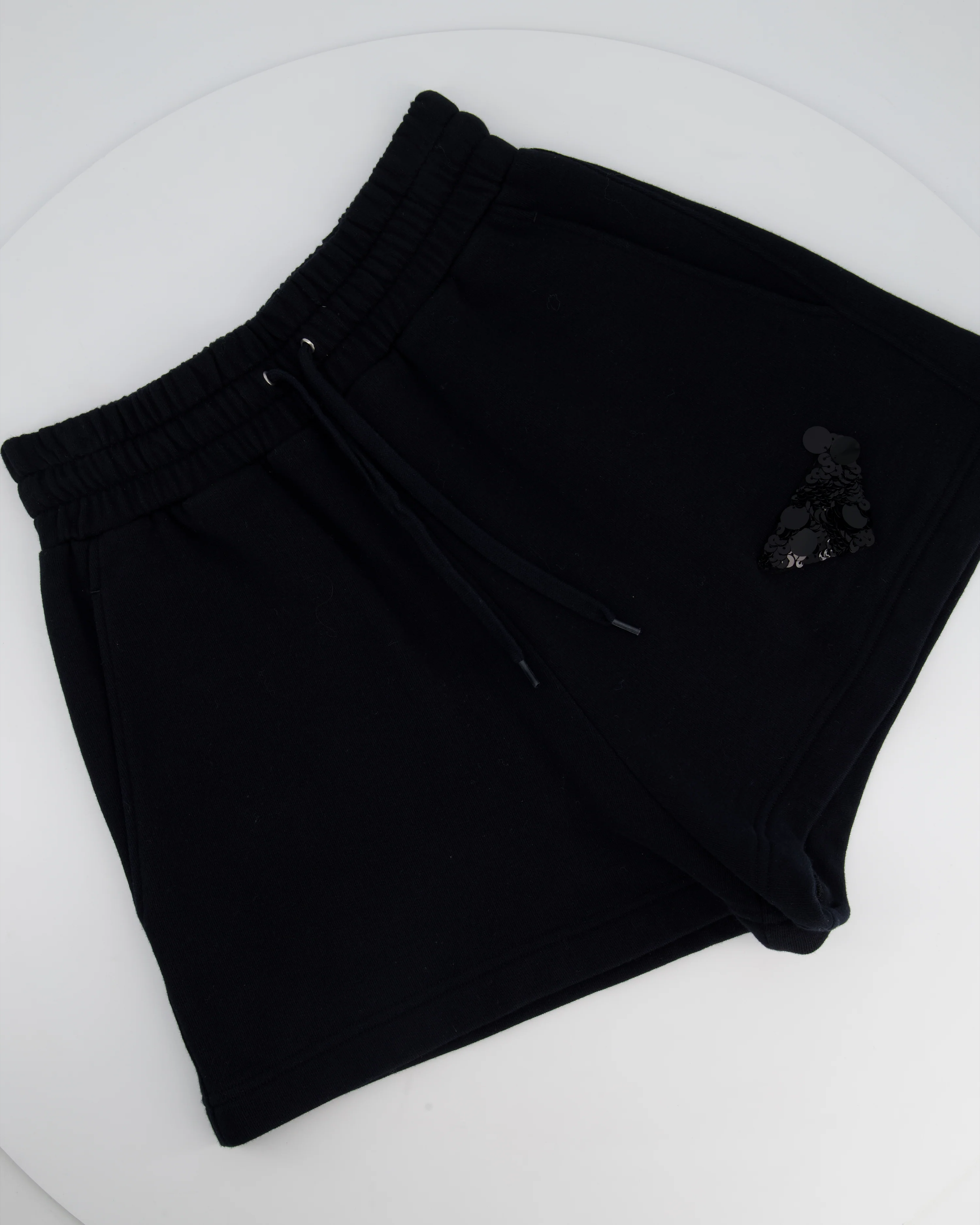 Prada Black Cotton Shorts and Crop Top Set With Sequin Embellishment Detail Size Small (UK 8) - Image 9
