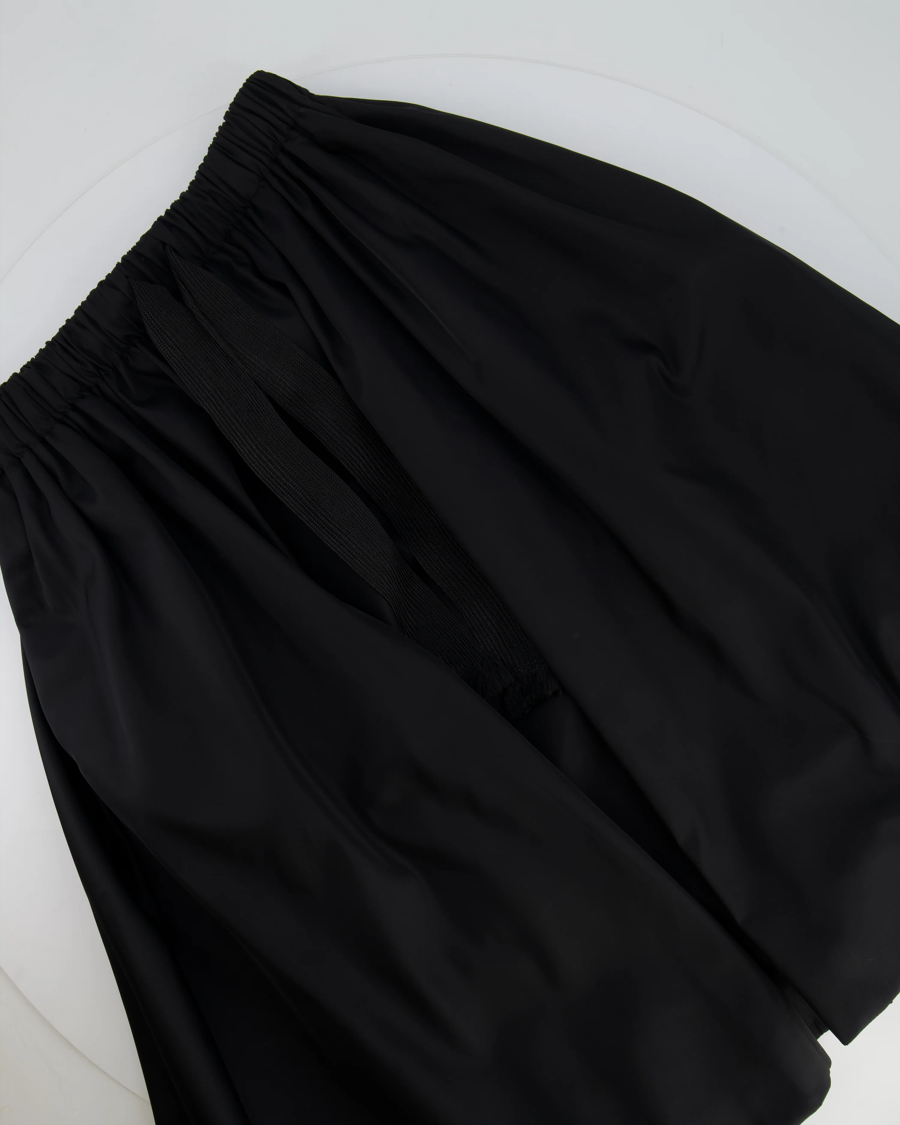 Prada Black Nylon Midi Skirt with Drawstring Detail Size IT 38 (UK 6)RRP 980£ - Image 5