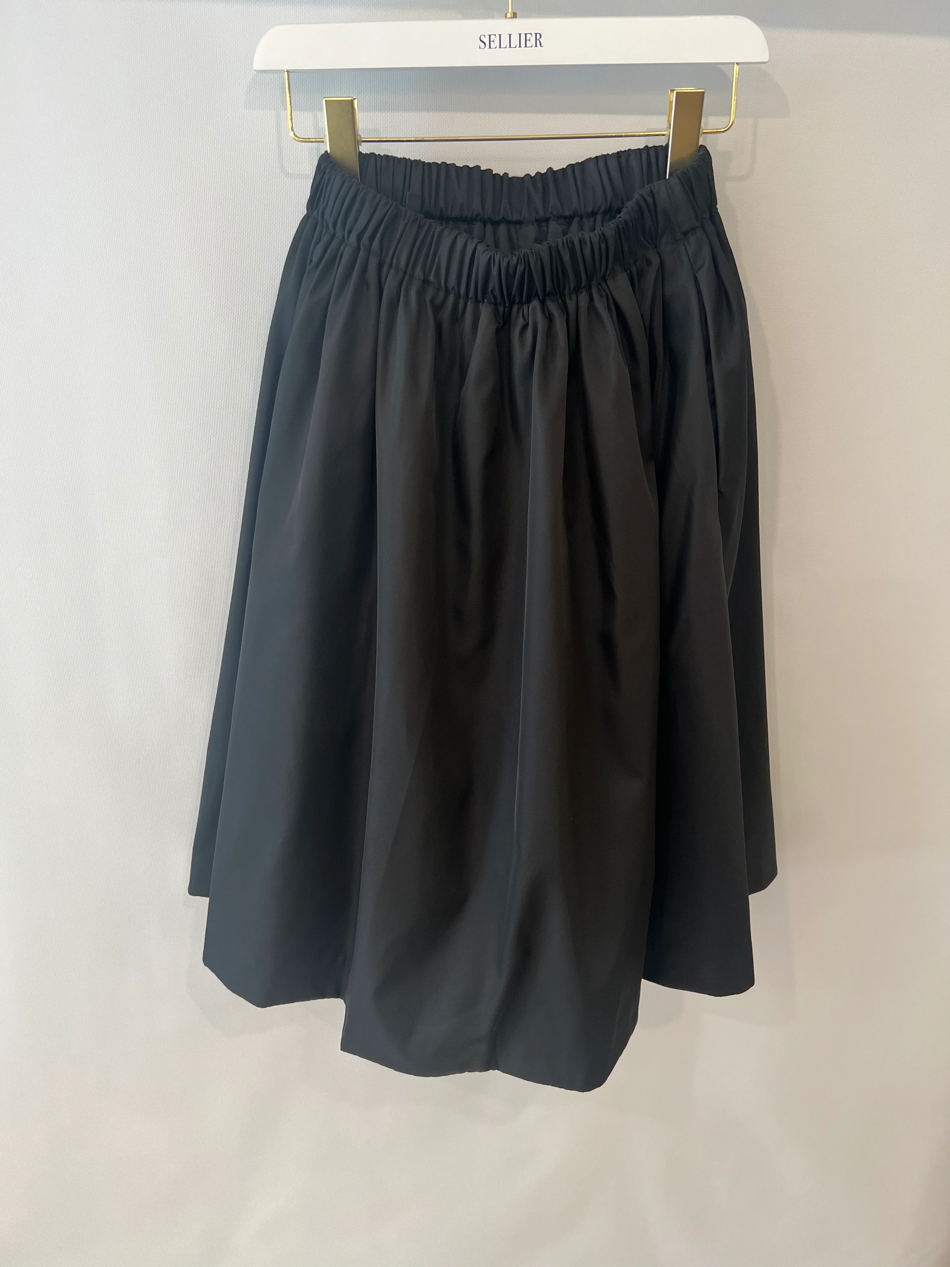 Prada Black Nylon Midi Skirt with Drawstring Detail Size IT 38 (UK 6)RRP 980£ - Image 8