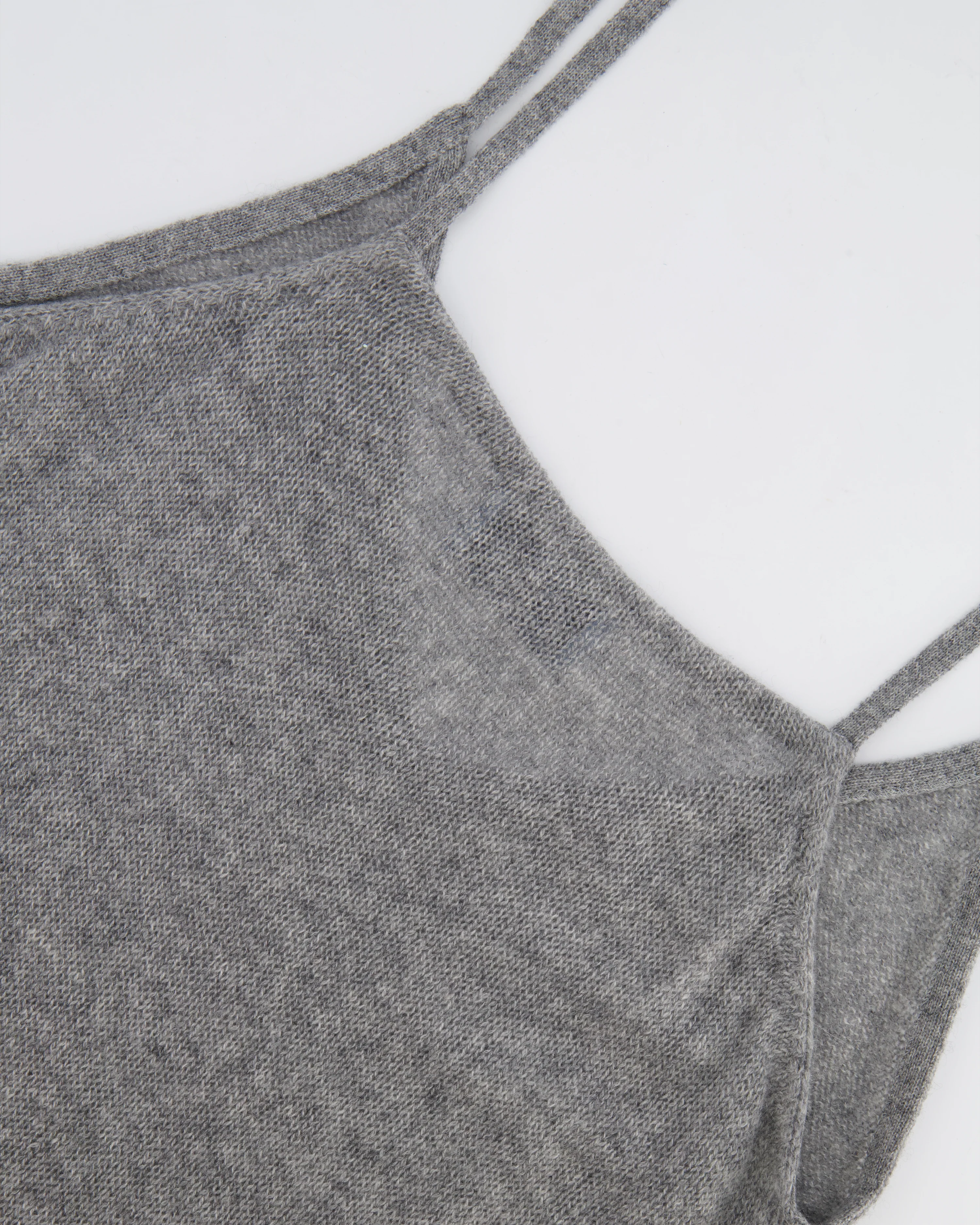 Prada Grey Cashmere Sleeveless Midi Dress with Black Lace Trim Detail Size IT 36 (UK 4) - Image 7