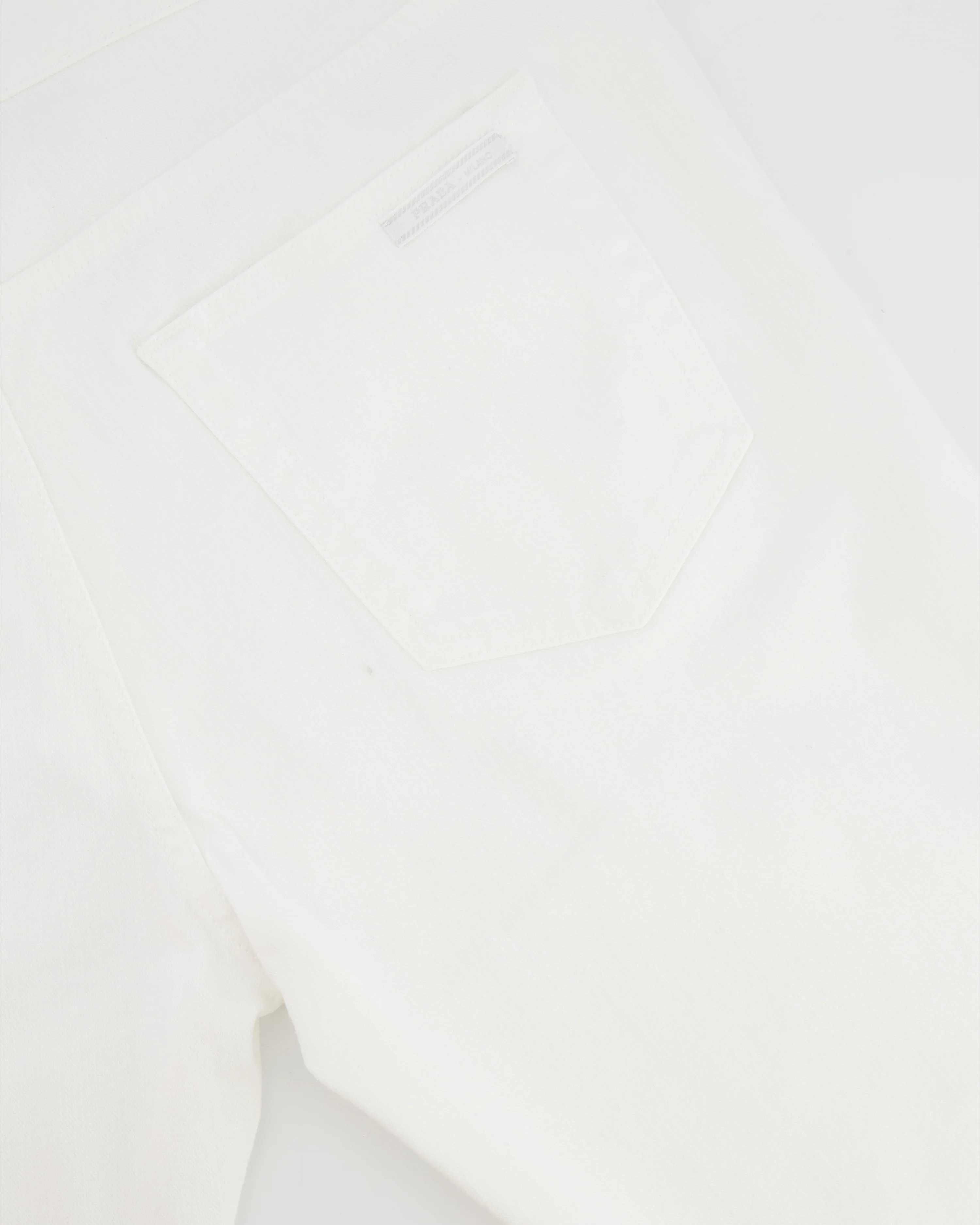 Prada Menswear White Tapered Fit Jeans with Logo Size 33 - Image 2