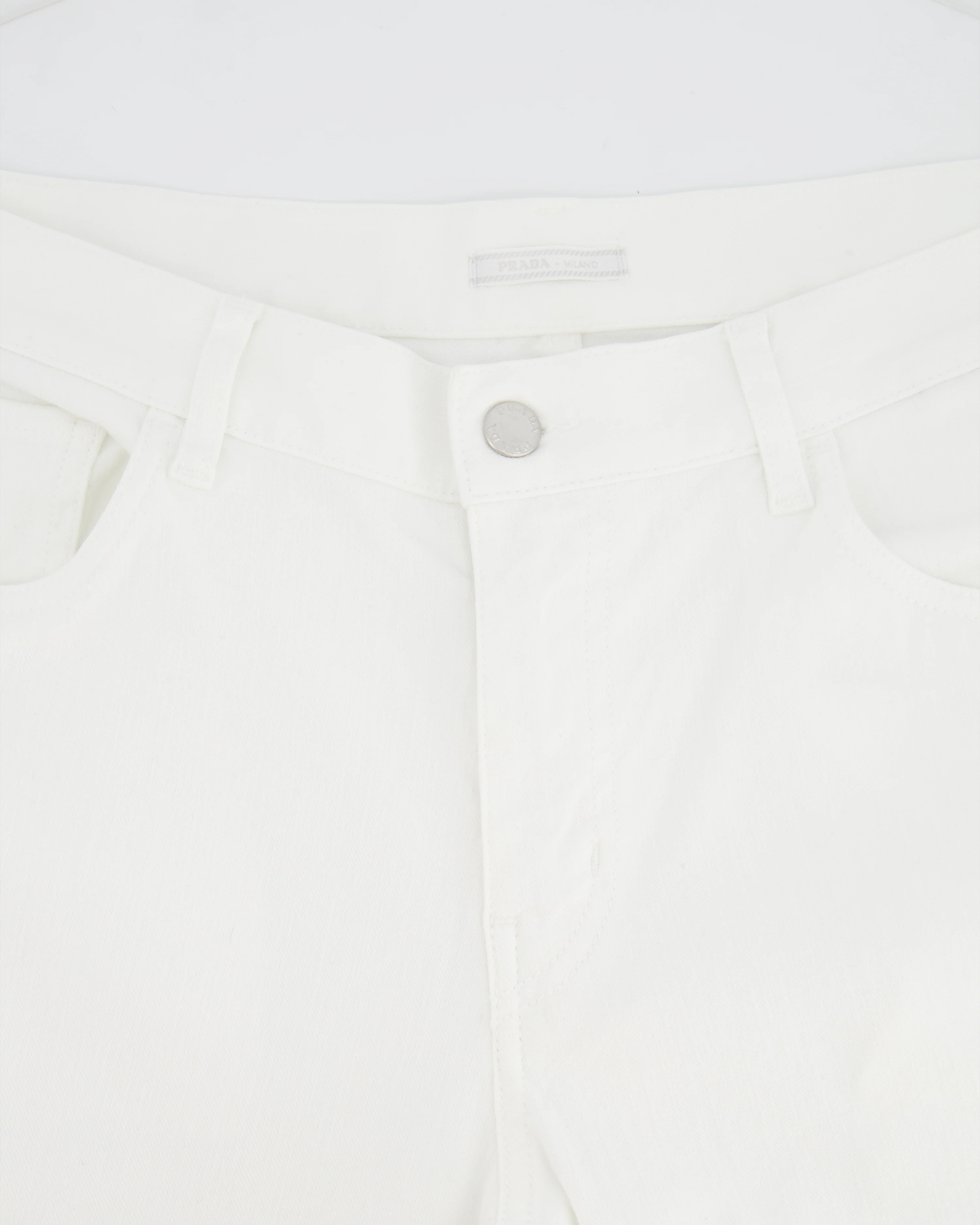 Prada Menswear White Tapered Fit Jeans with Logo Size 33 - Image 3