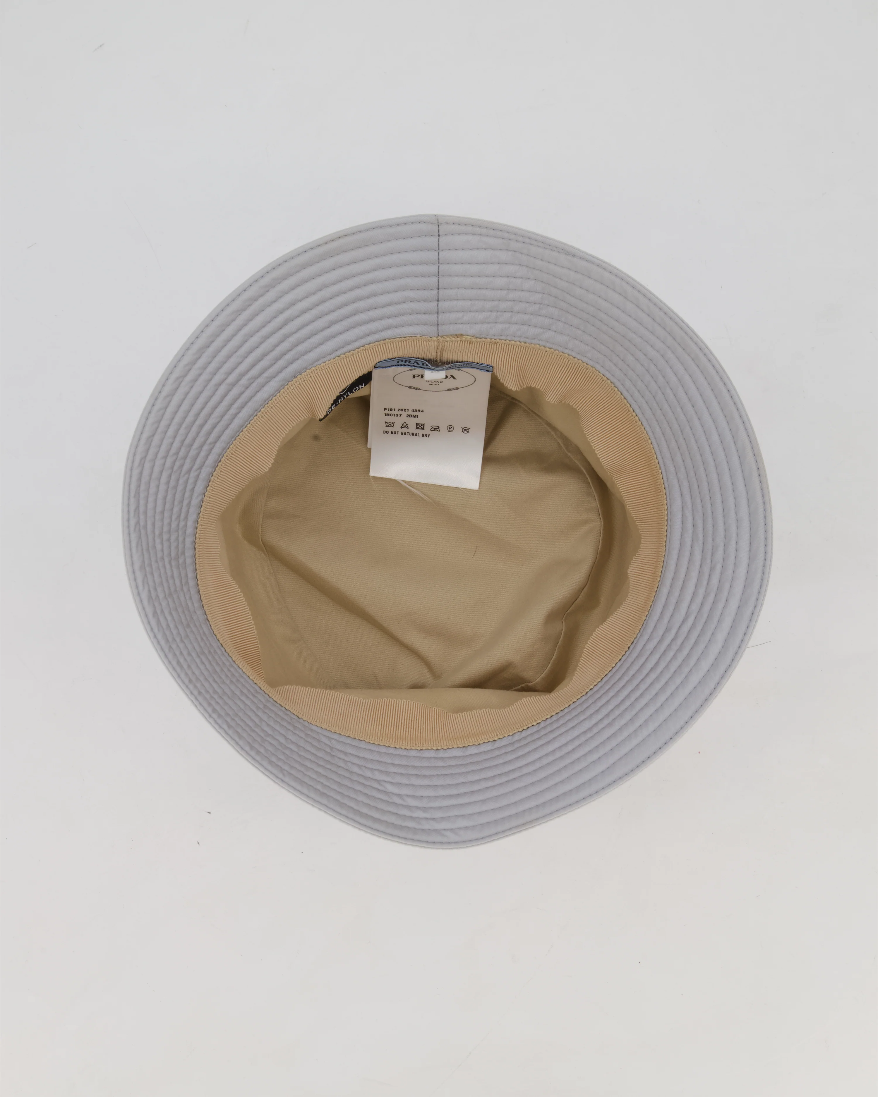 Prada Nylon Bucket Hat in Grey with Triangle Logo Detail RRP £520 - Image 9