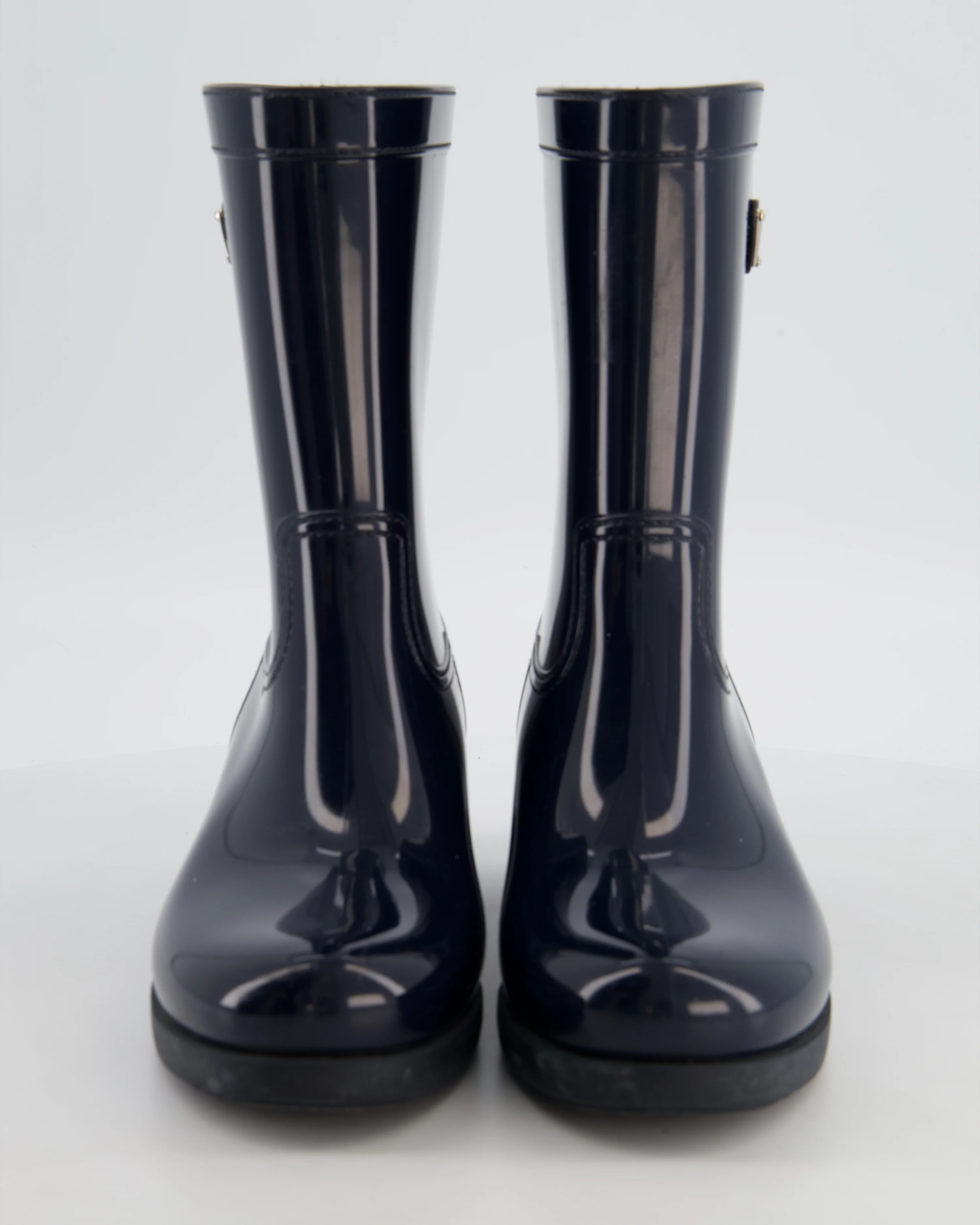 Prada Wellington Navy Rain Boots with Rubber Soles and Triangle Logo on the Side Size EU 40 - Image 4