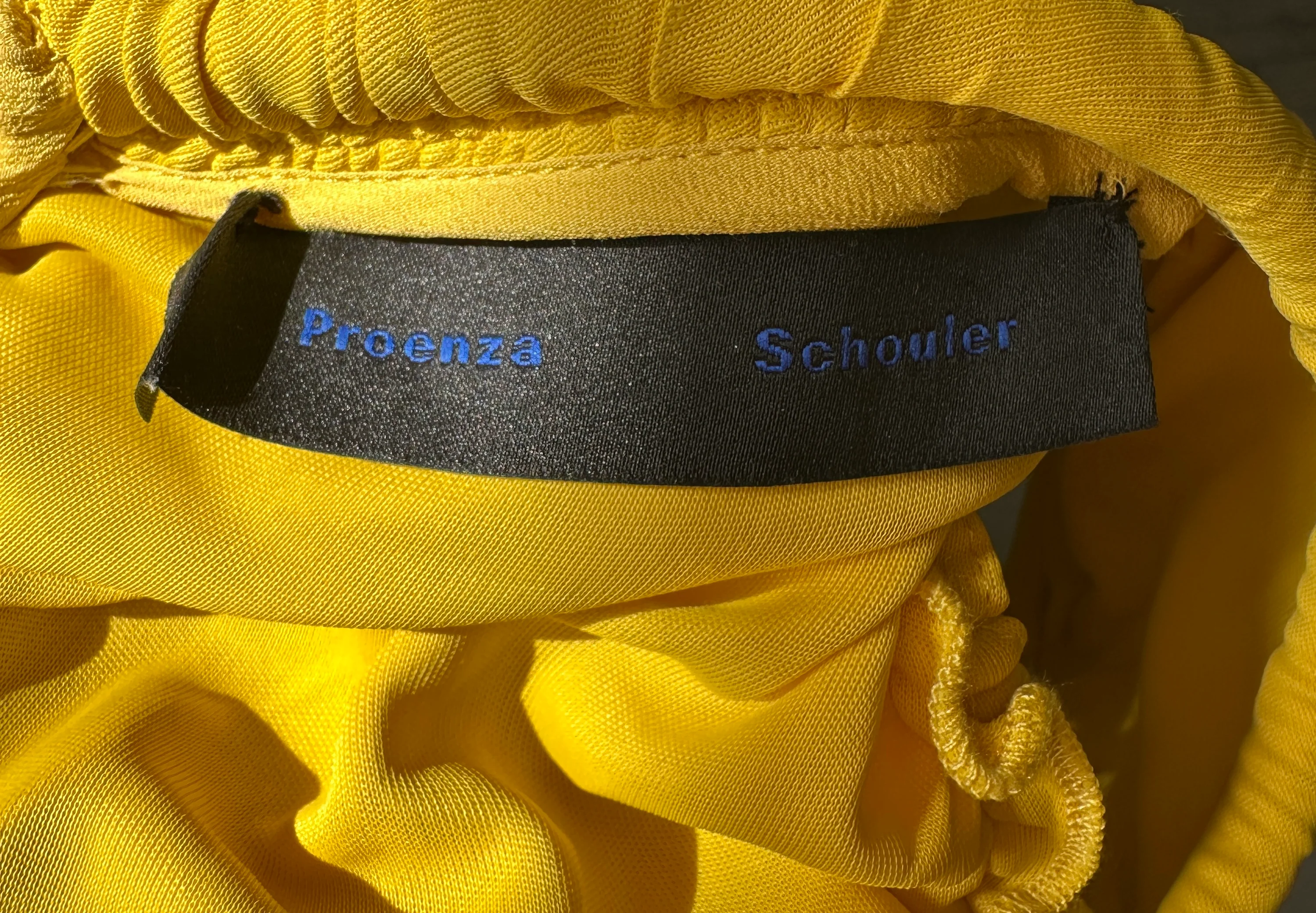 Proenza Schouler Yellow Maxi Dress with Long Shoulder Drawstring Asymmetric Details Size US 4 (UK 8) - Image 12