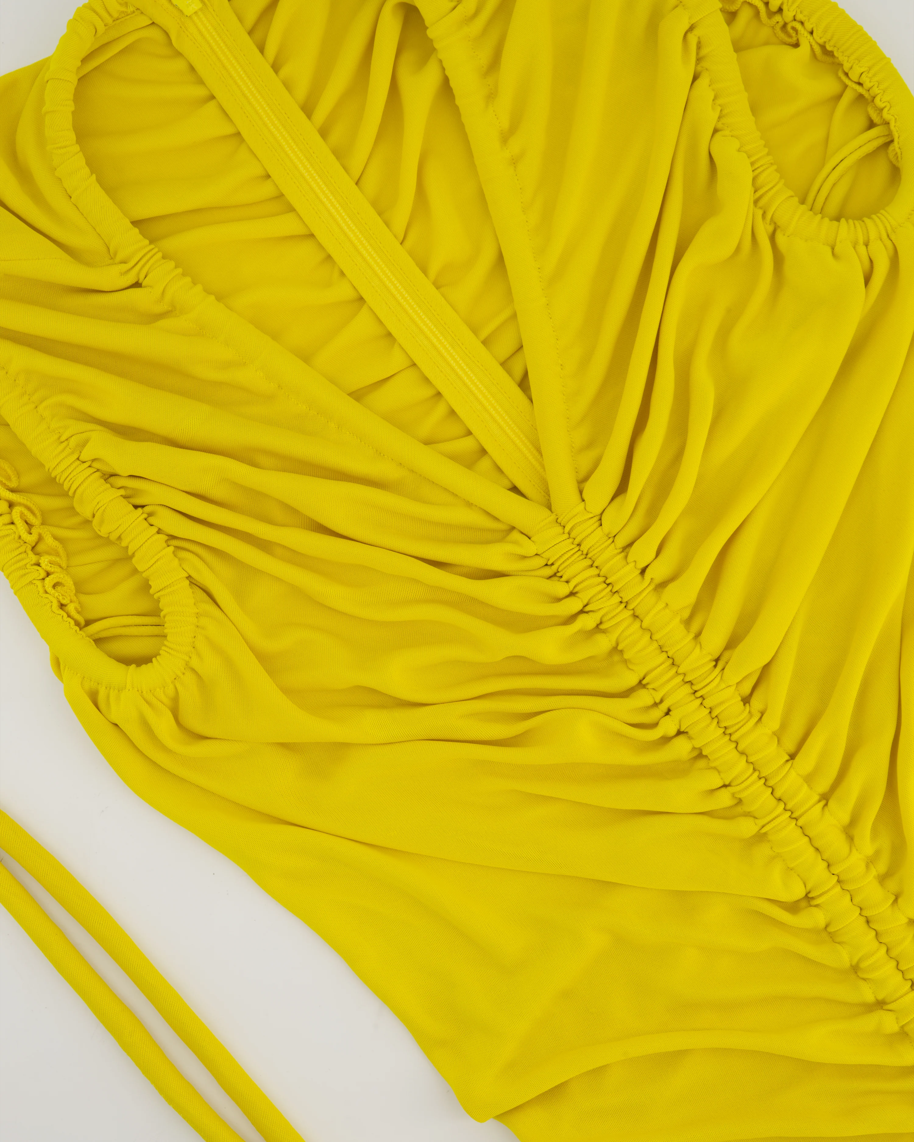 Proenza Schouler Yellow Maxi Dress with Long Shoulder Drawstring Asymmetric Details Size US 4 (UK 8) - Image 7
