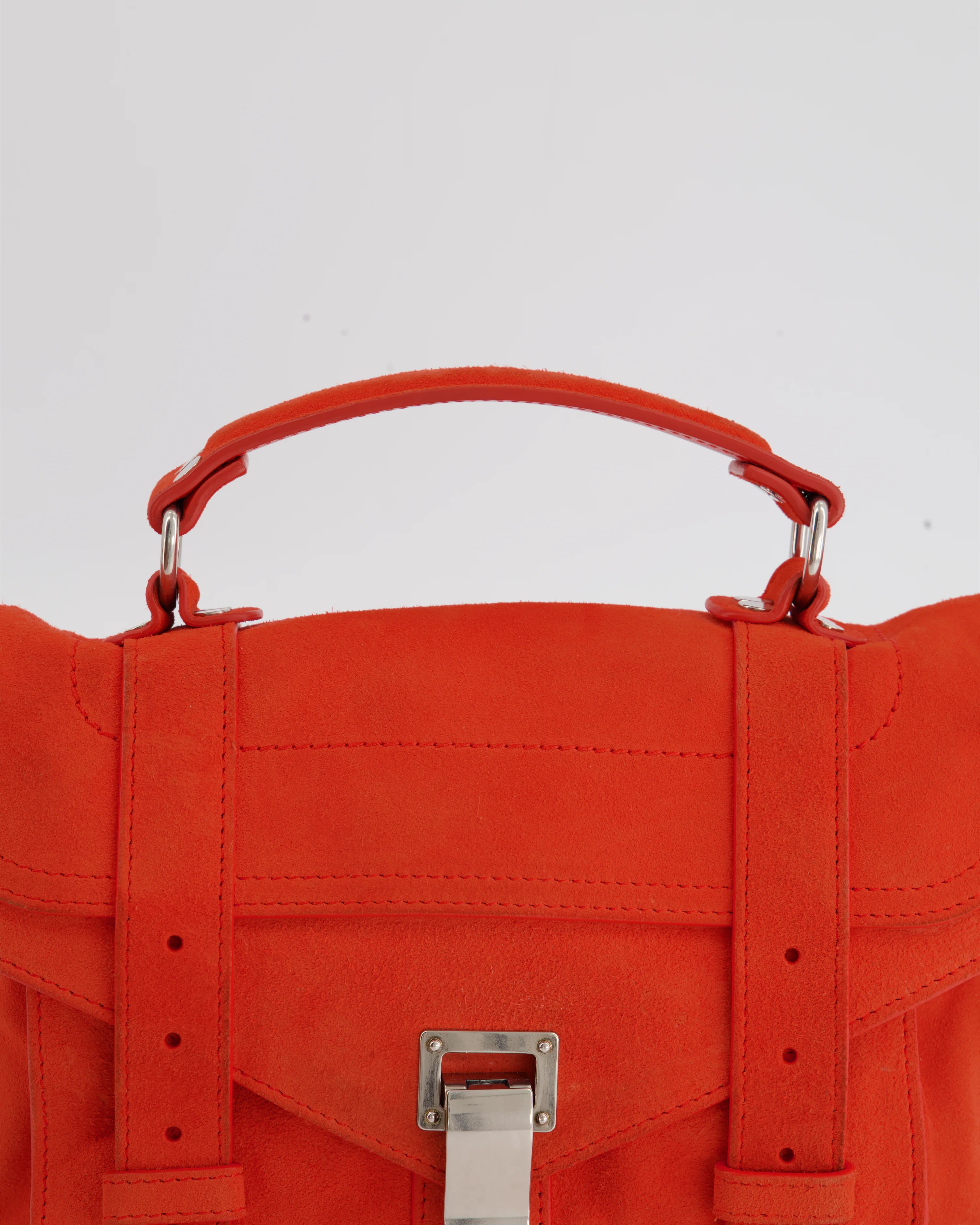 Proenza Schouler Coral Red Suede PS1 Shoulder Bag with Silver Hardware - Image 12