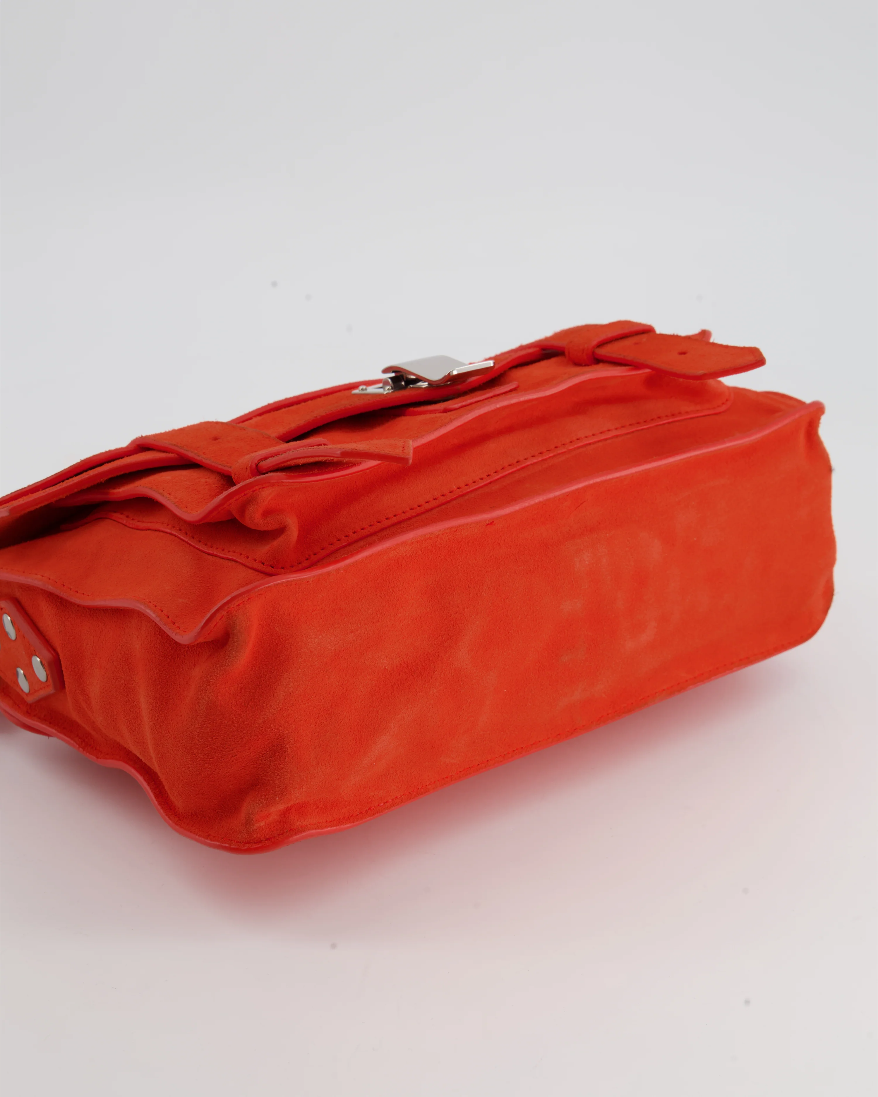 Proenza Schouler Coral Red Suede PS1 Shoulder Bag with Silver Hardware - Image 13