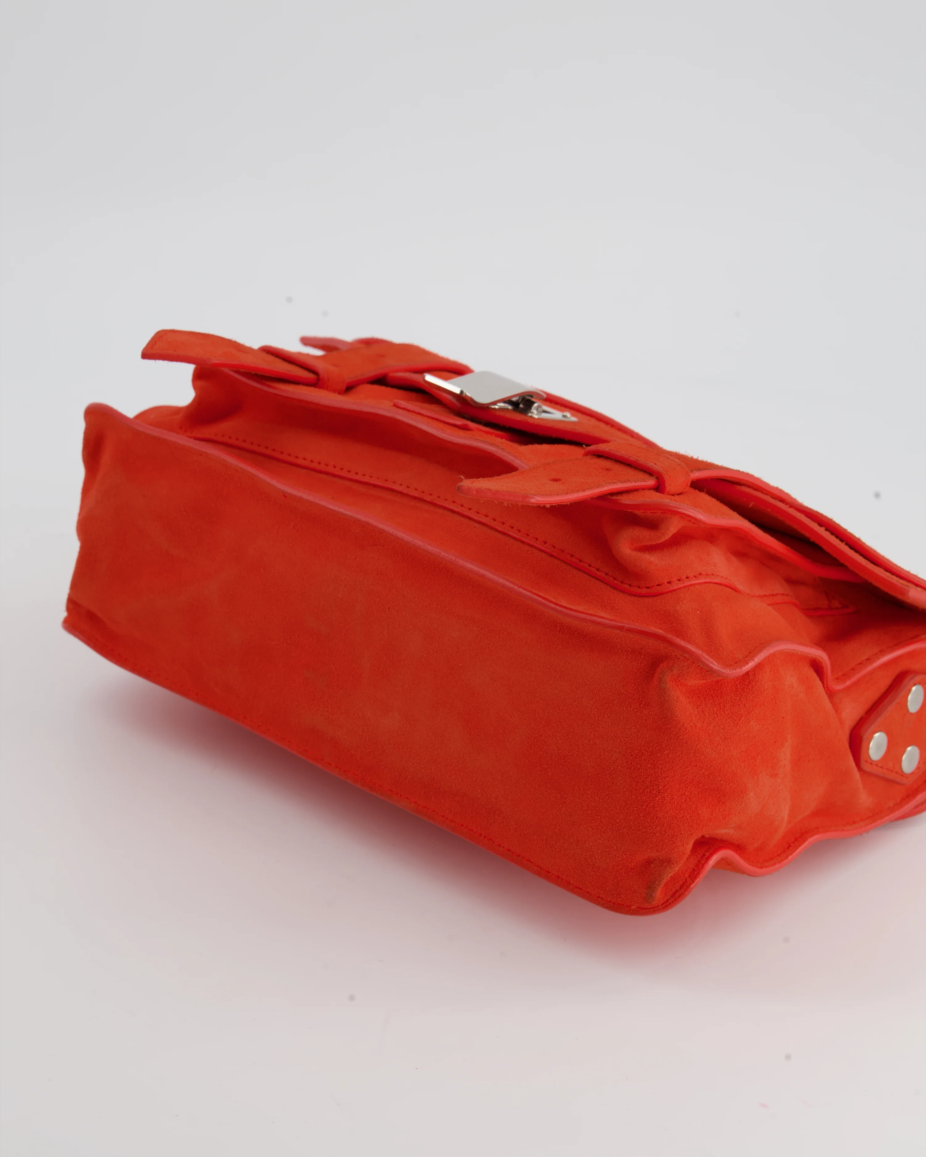 Proenza Schouler Coral Red Suede PS1 Shoulder Bag with Silver Hardware - Image 15