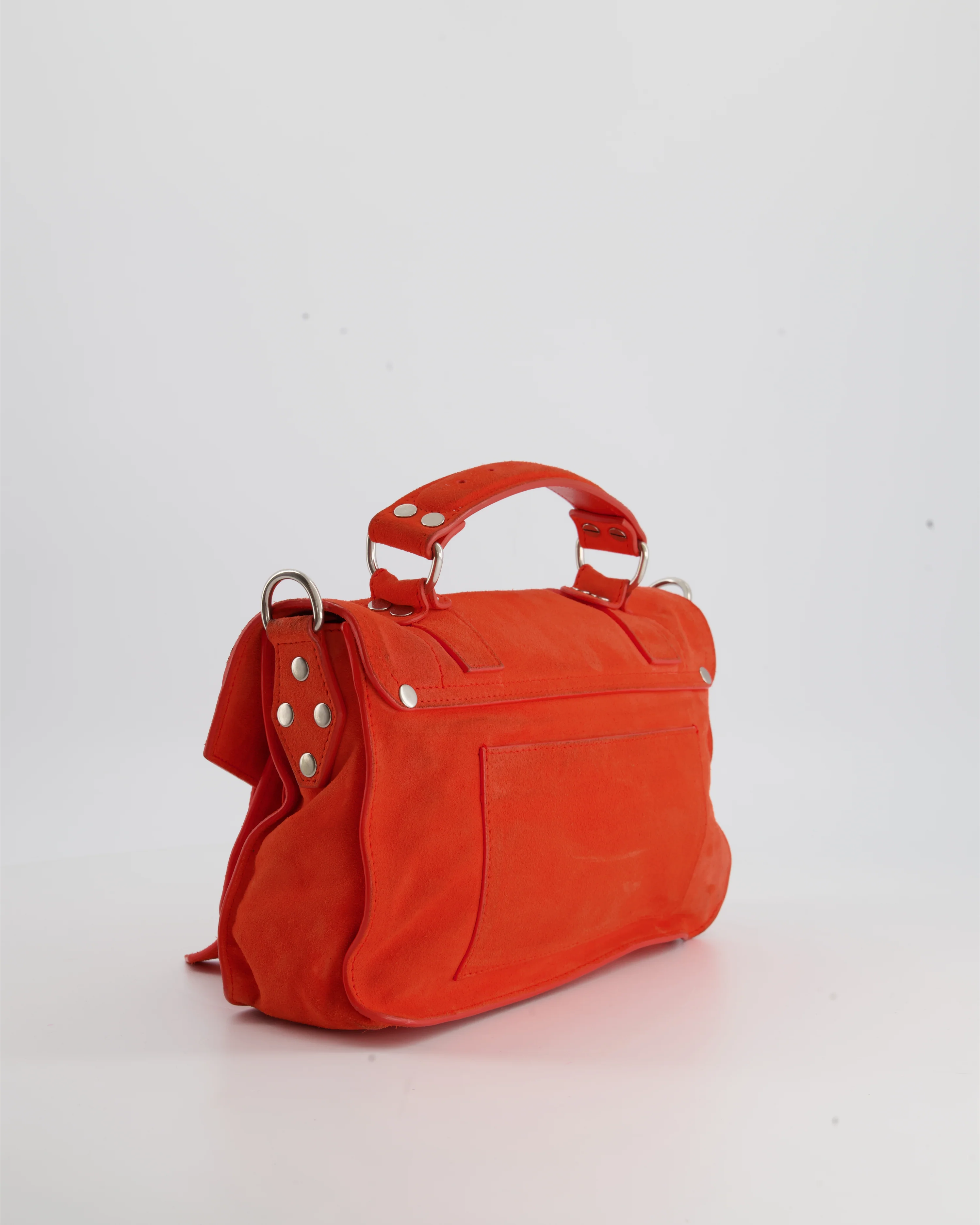 Proenza Schouler Coral Red Suede PS1 Shoulder Bag with Silver Hardware - Image 5