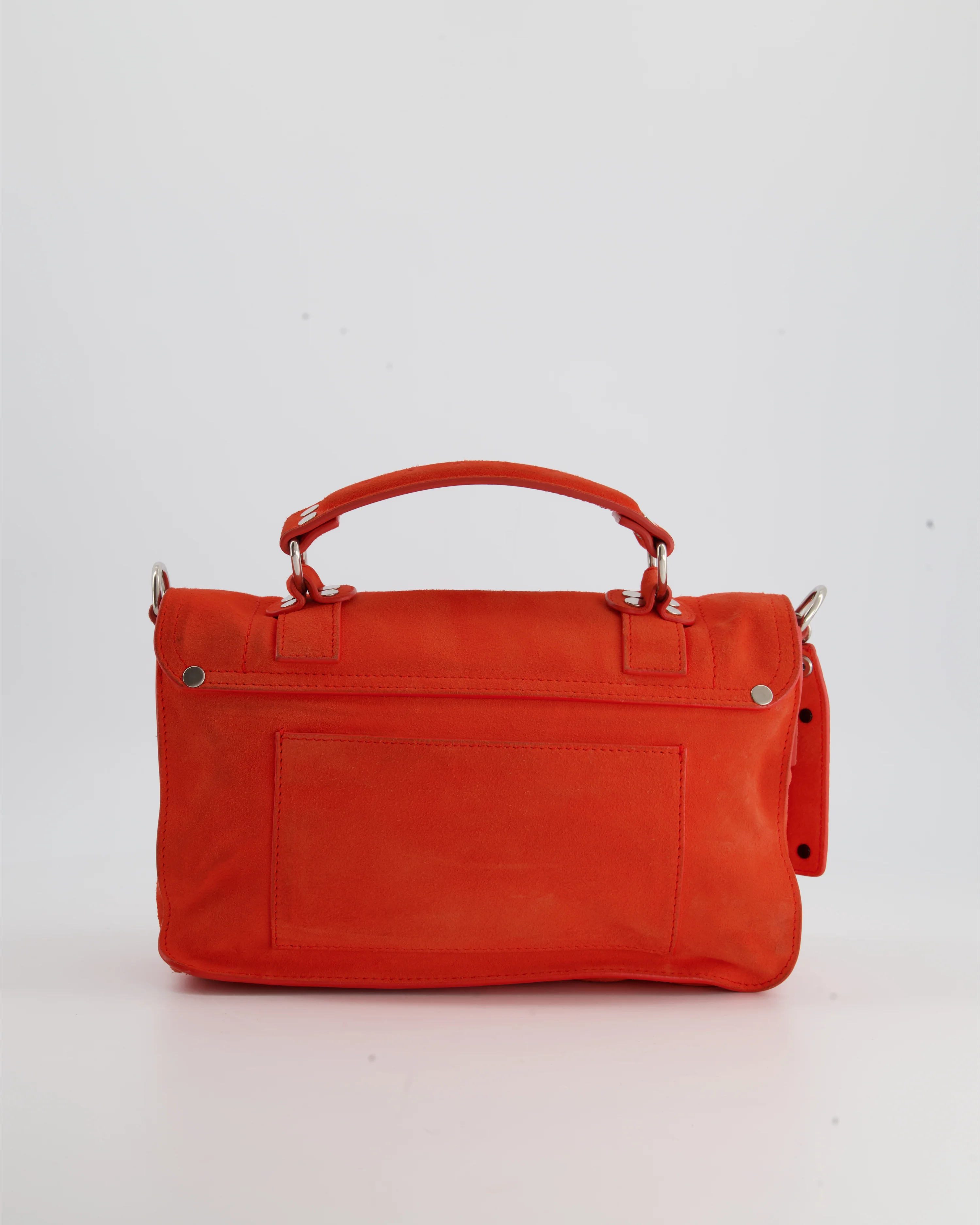 Proenza Schouler Coral Red Suede PS1 Shoulder Bag with Silver Hardware - Image 6