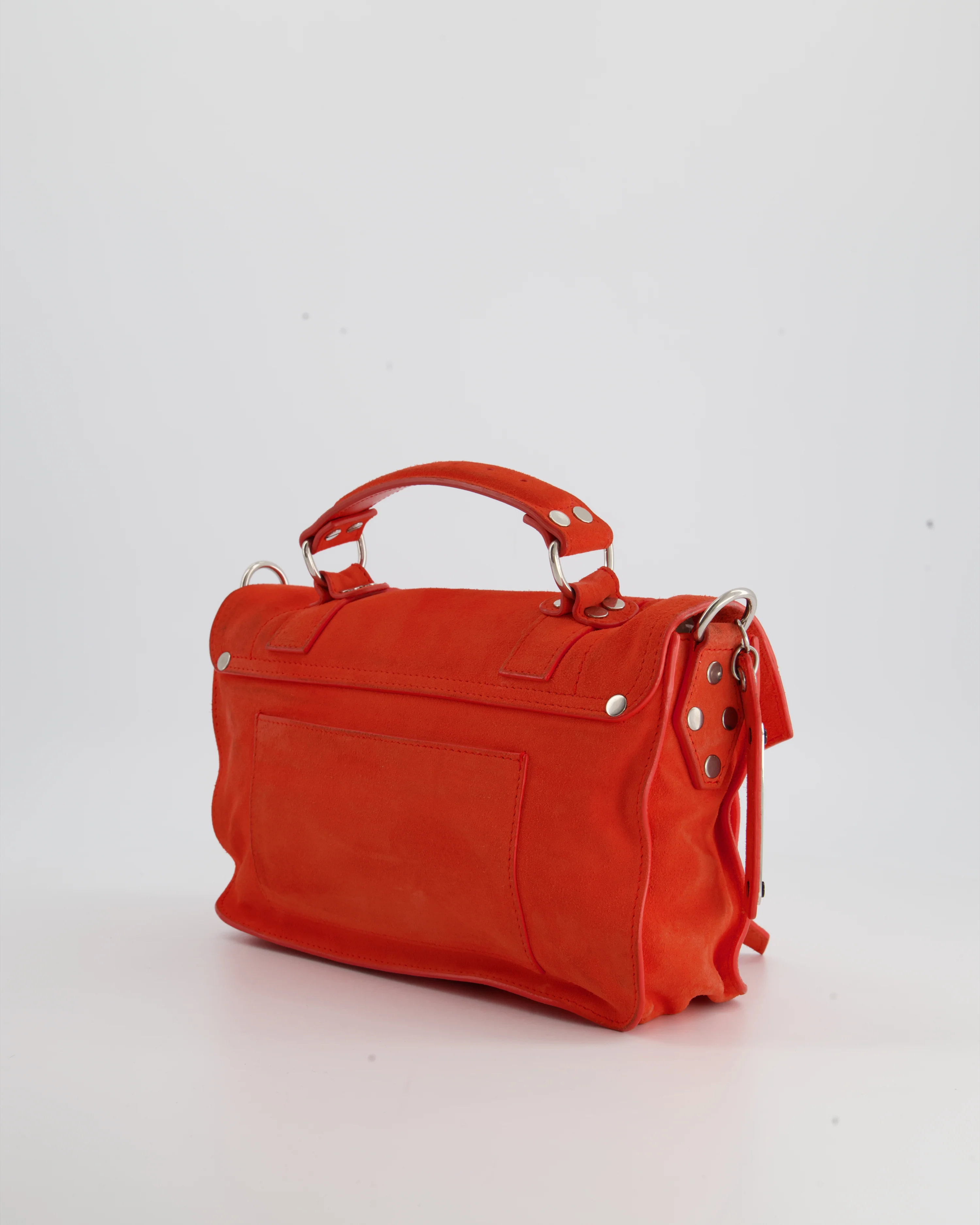 Proenza Schouler Coral Red Suede PS1 Shoulder Bag with Silver Hardware - Image 7