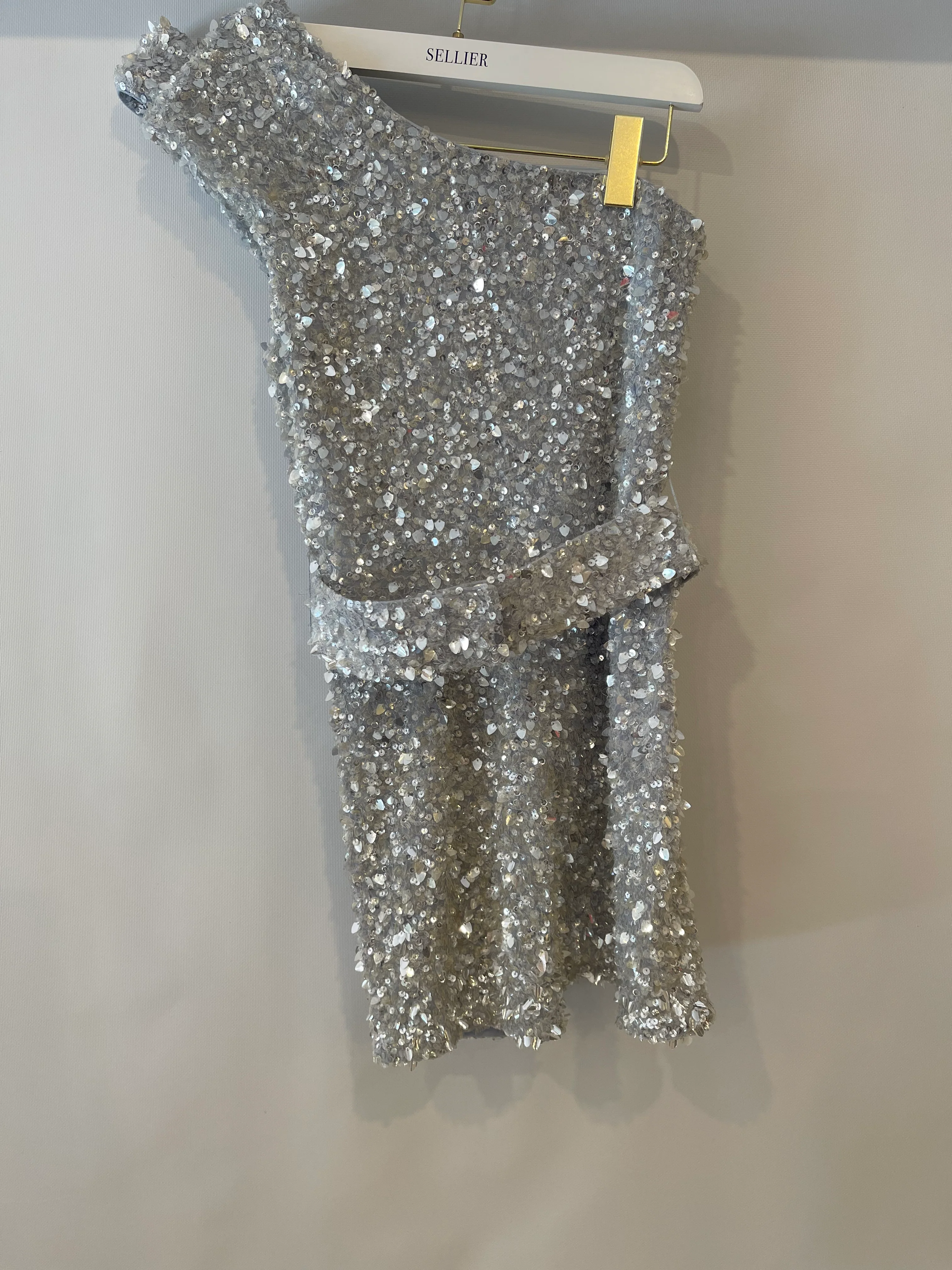 Rachel Gilbert Silver Sequin Embellished Kara Mini Dress Size AU 1 (UK 8) RRP £1,500 - Image 10