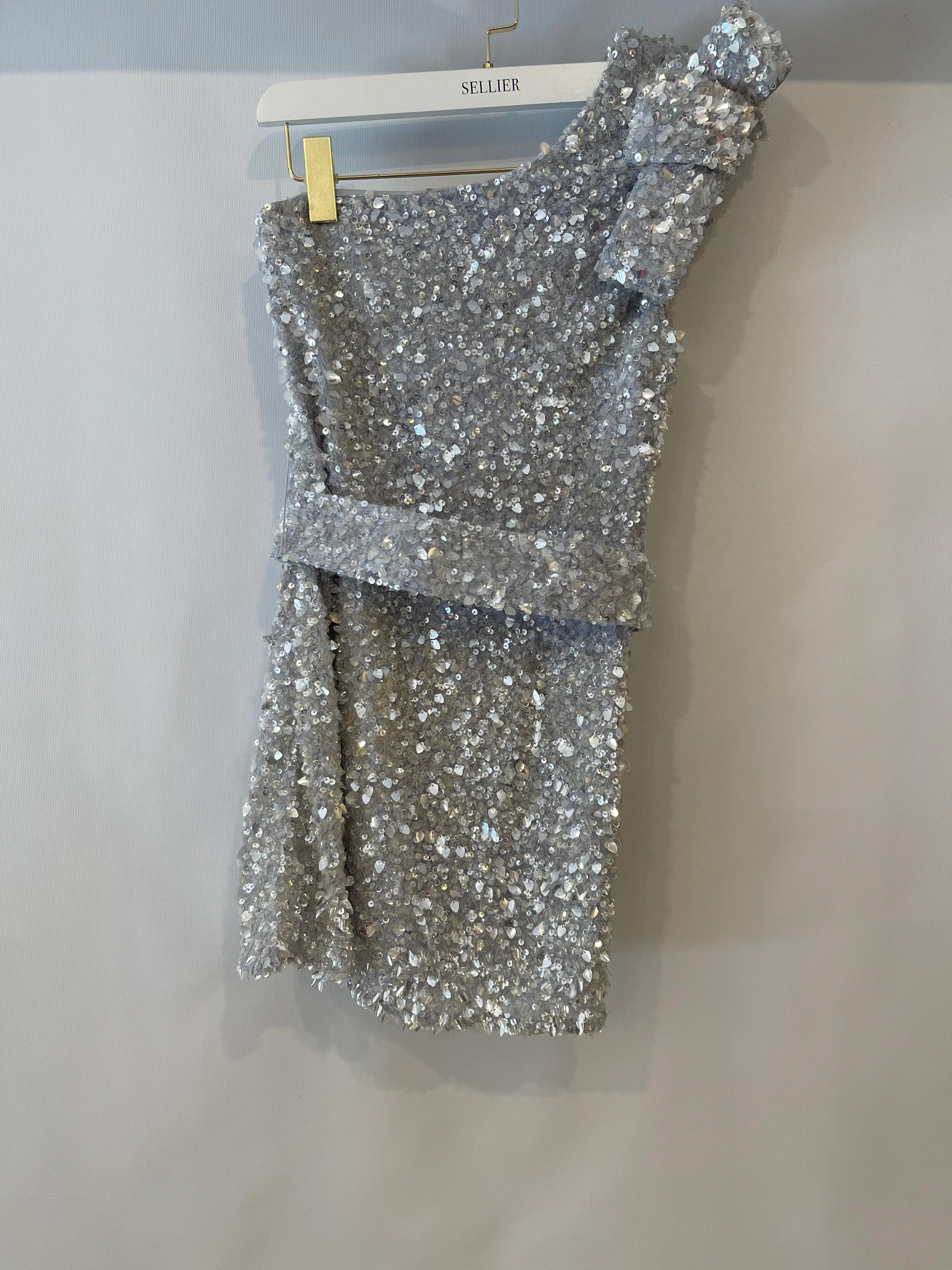 Rachel Gilbert Silver Sequin Embellished Kara Mini Dress Size AU 1 (UK 8) RRP £1,500 - Image 8