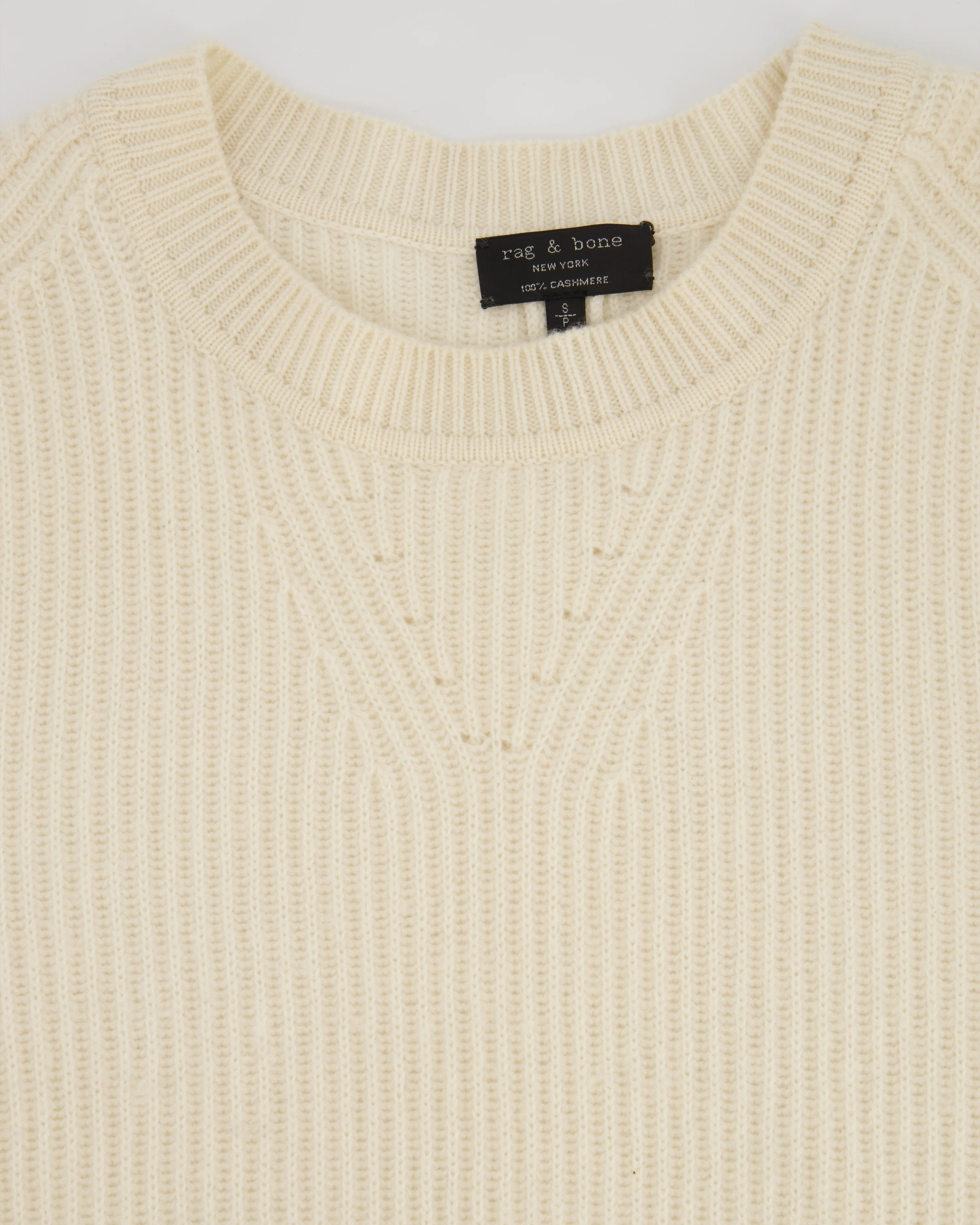 Rag & Bone Cream Round Neck Long-Line Knitted Jumper Size S (UK 8) - Image 3