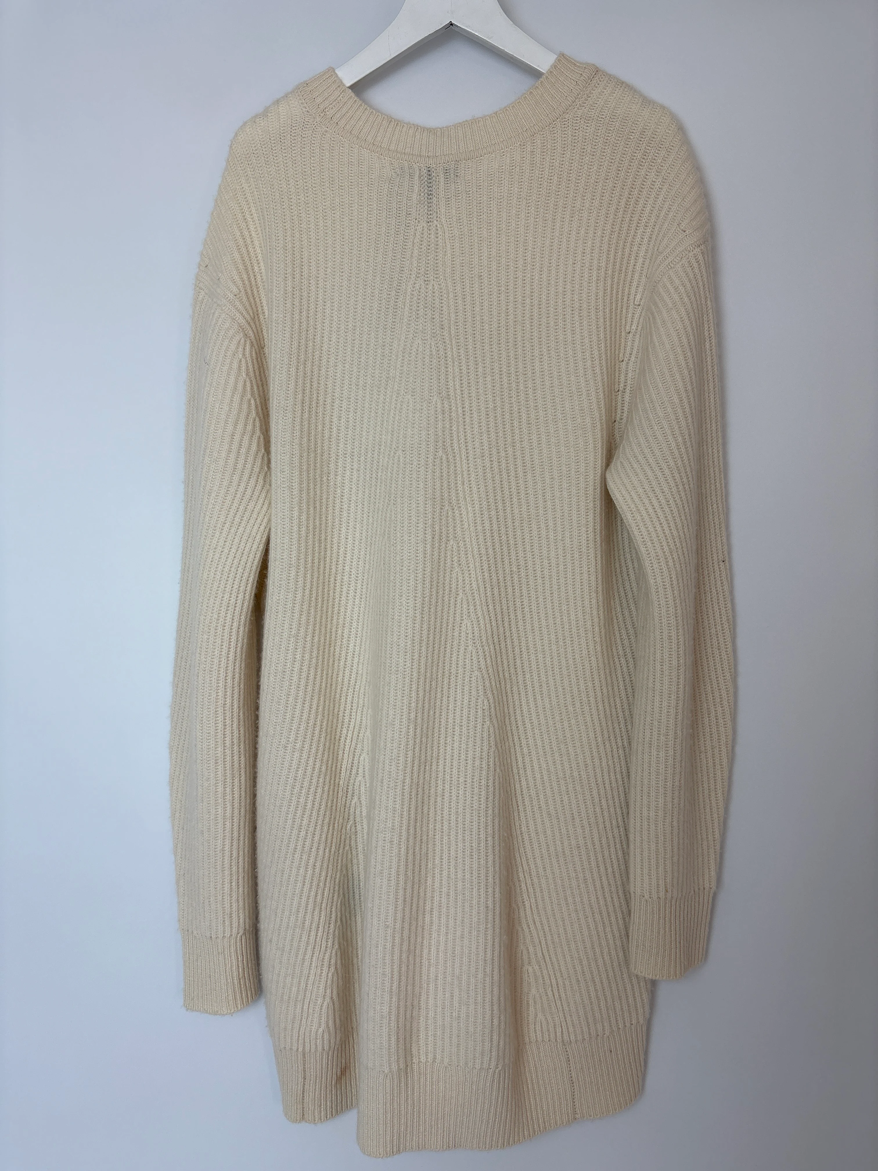 Rag & Bone Cream Round Neck Long-Line Knitted Jumper Size S (UK 8) - Image 5